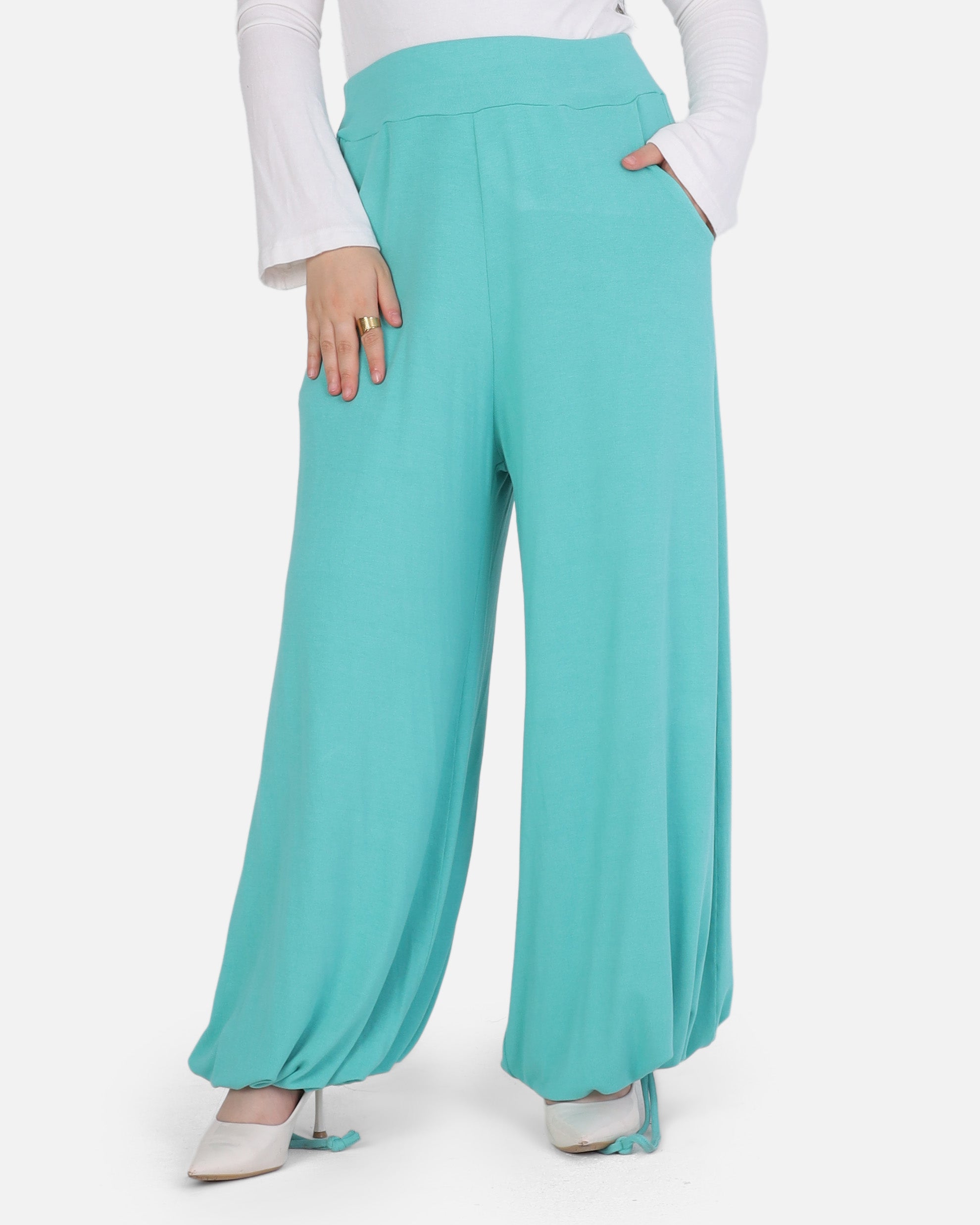 Loose Fit Balloon Trousers with Ankle Tie Detail 2011/258
