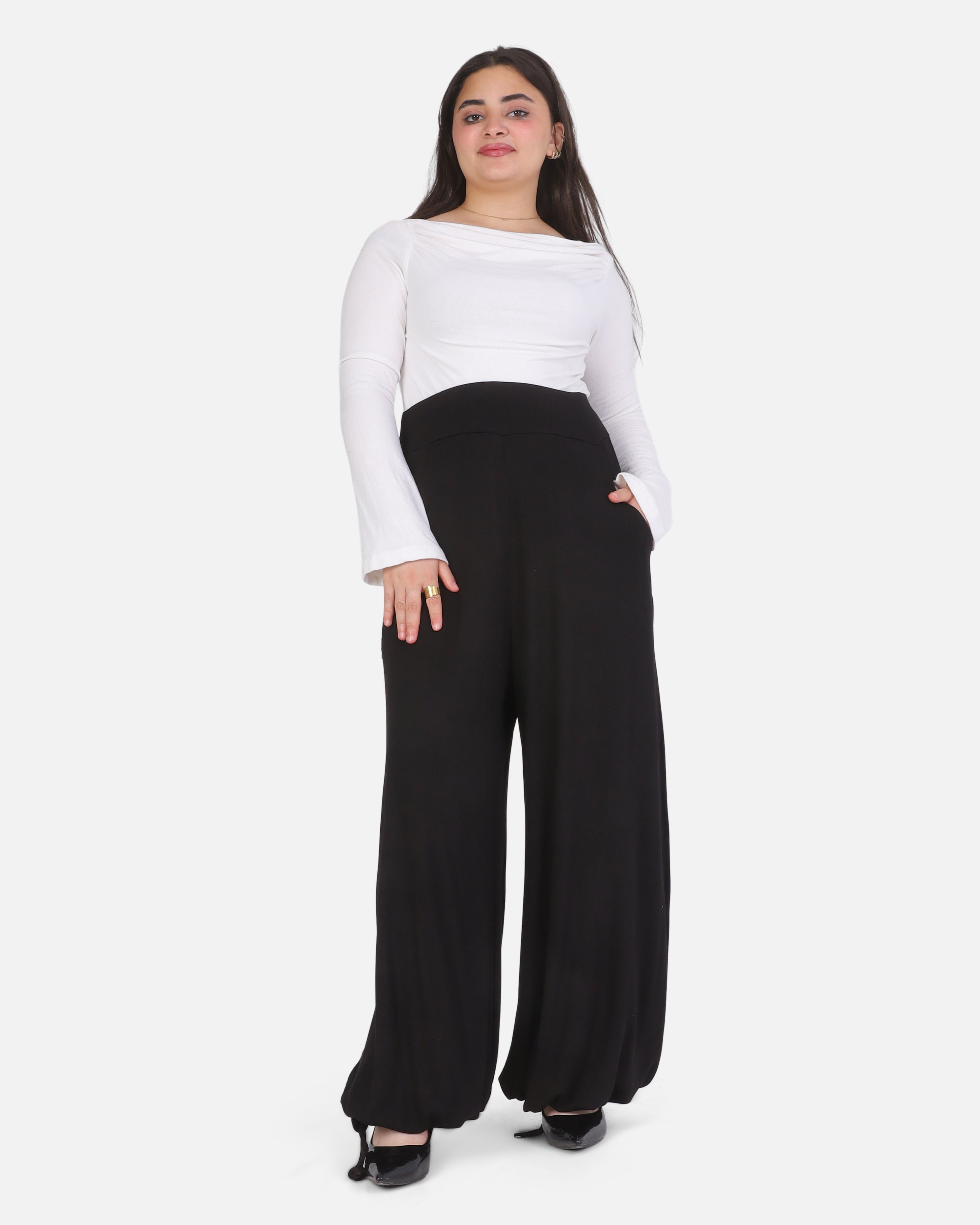 Loose Fit Balloon Trousers with Ankle Tie Detail 2011/258