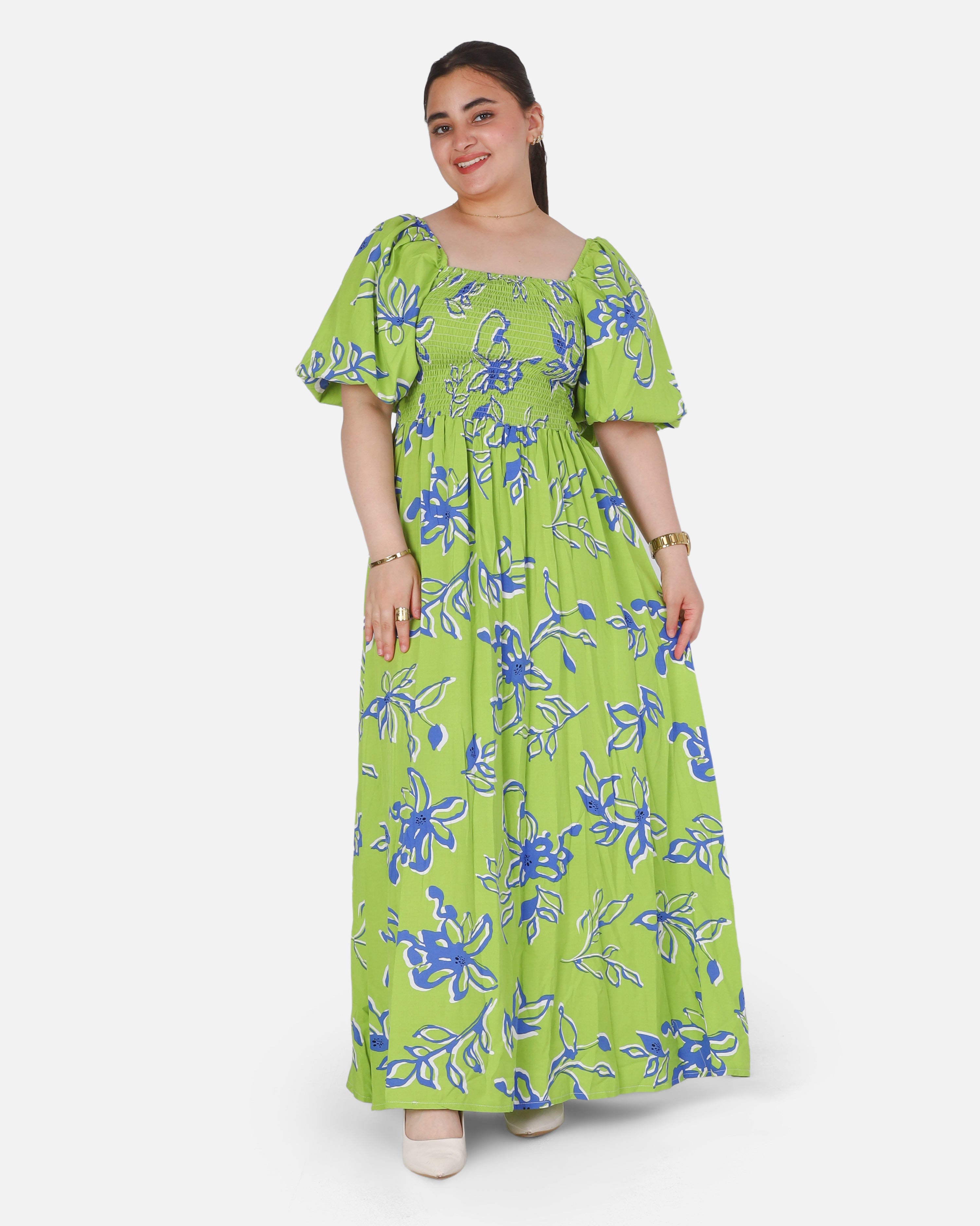Floral Puff Sleeve Maxi Dress 2013/236/1
