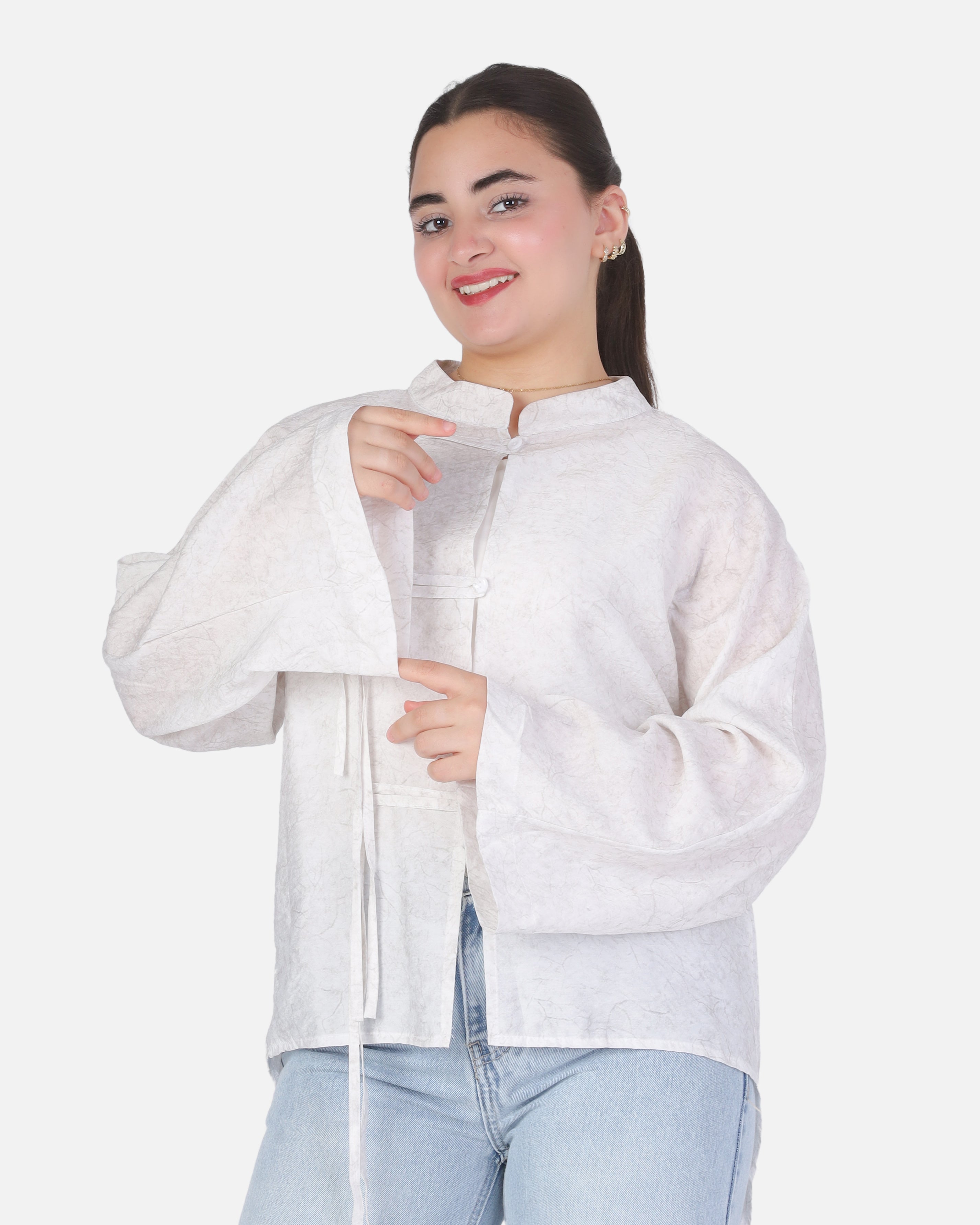 Chinese Blouse with High & Low Trim 2014/220