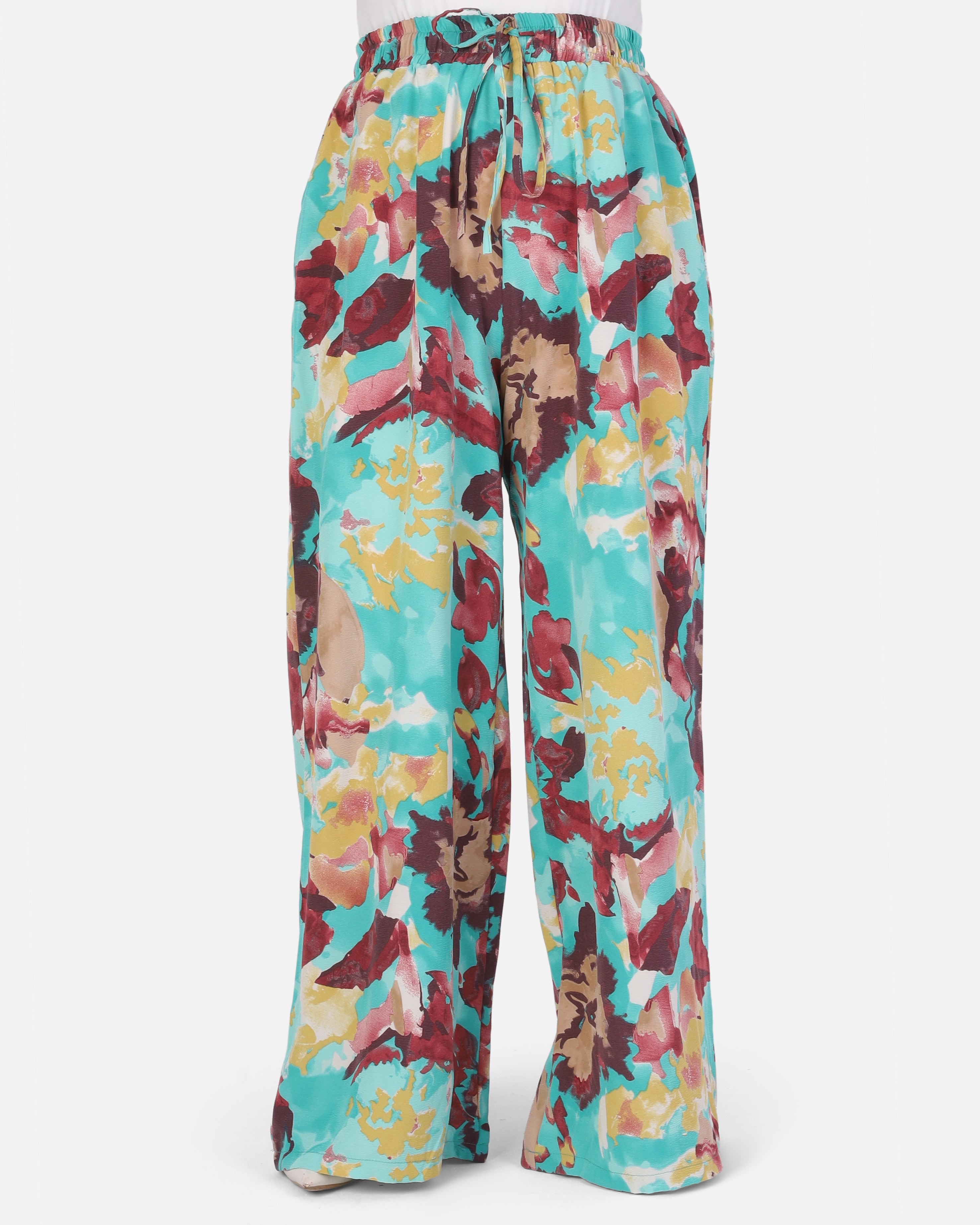 Abstract Floral Print Wide-Leg Pants 2014/281