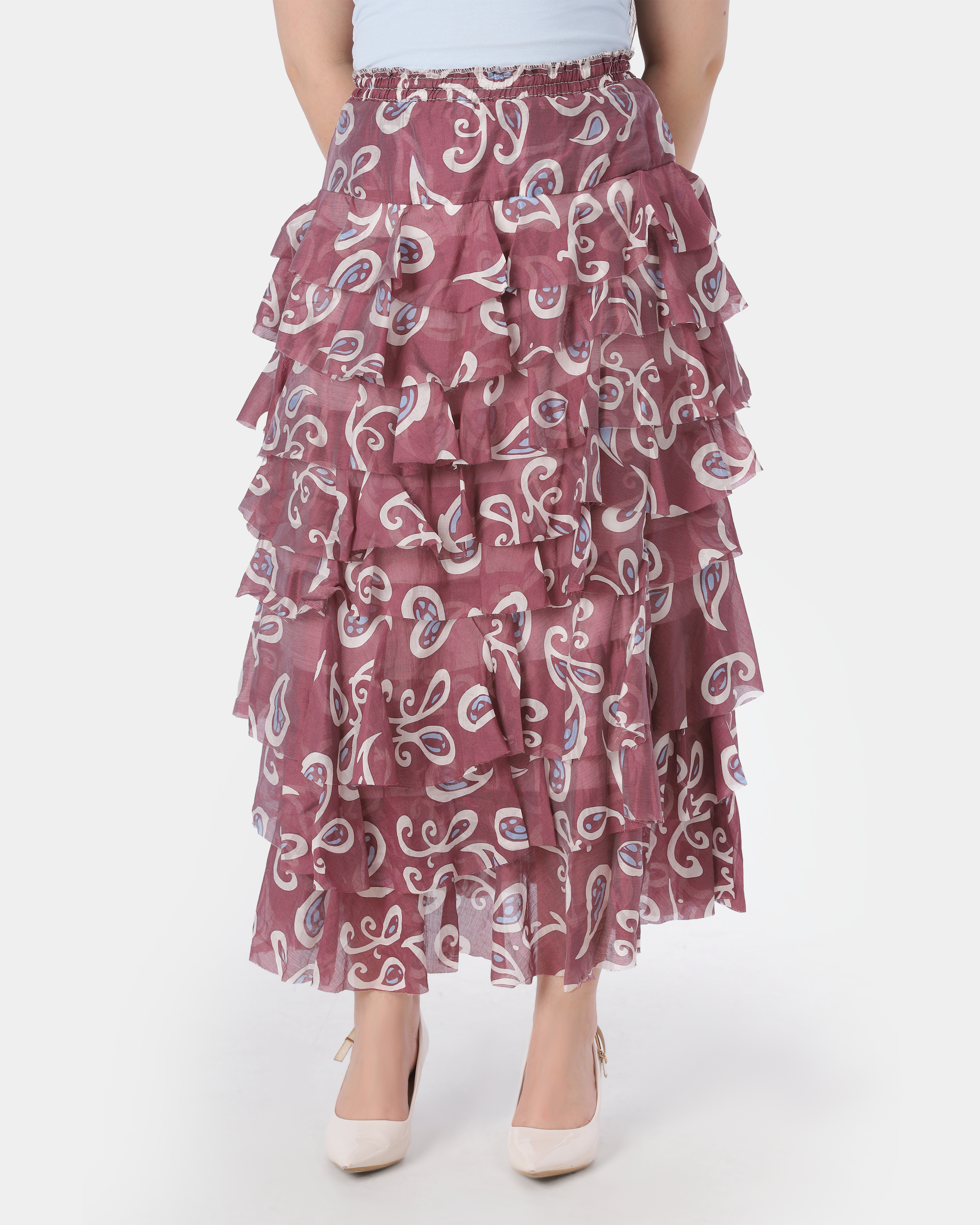 Layered Printed Skirt 2036S1233