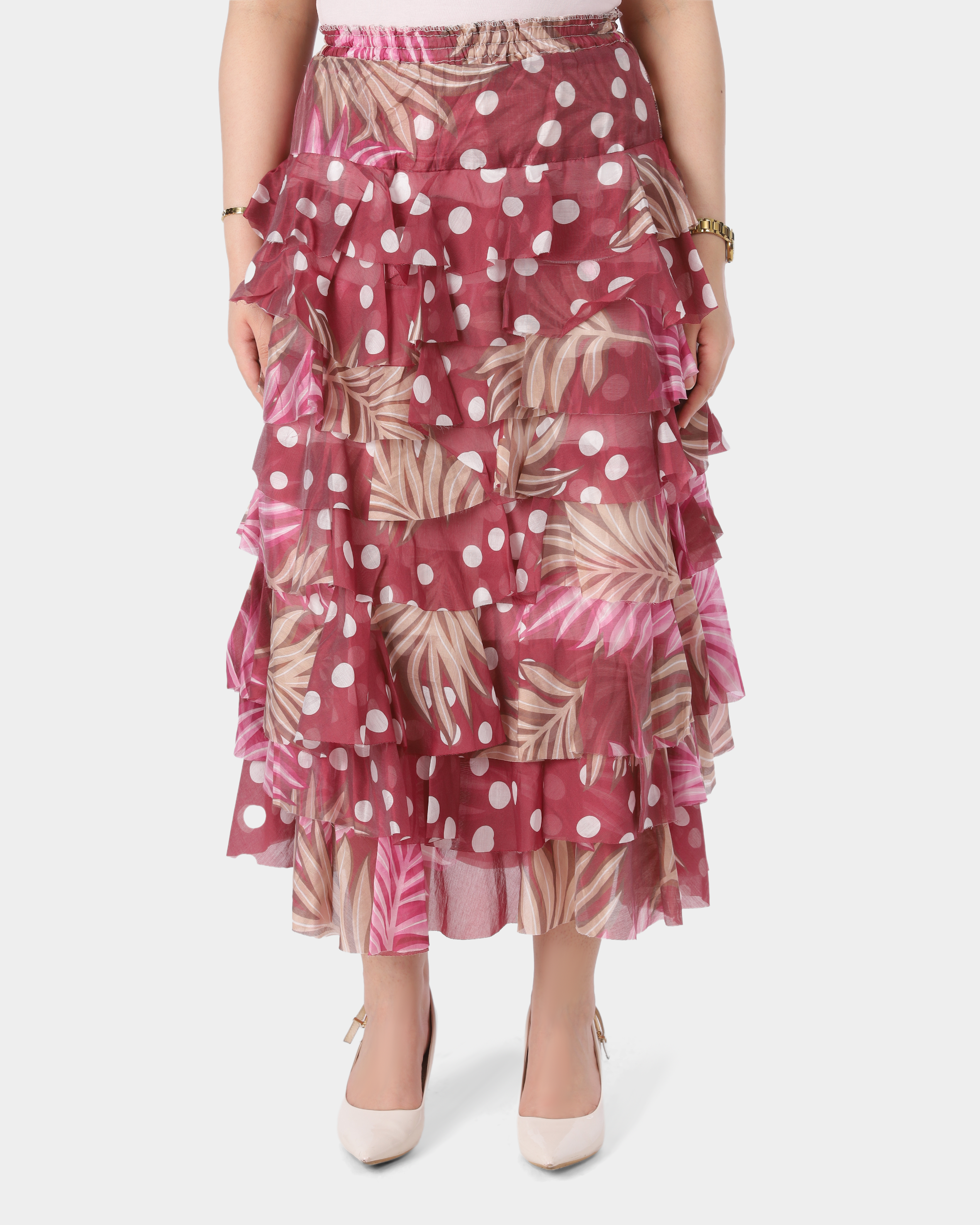 Layered Printed Skirt 2036S1234