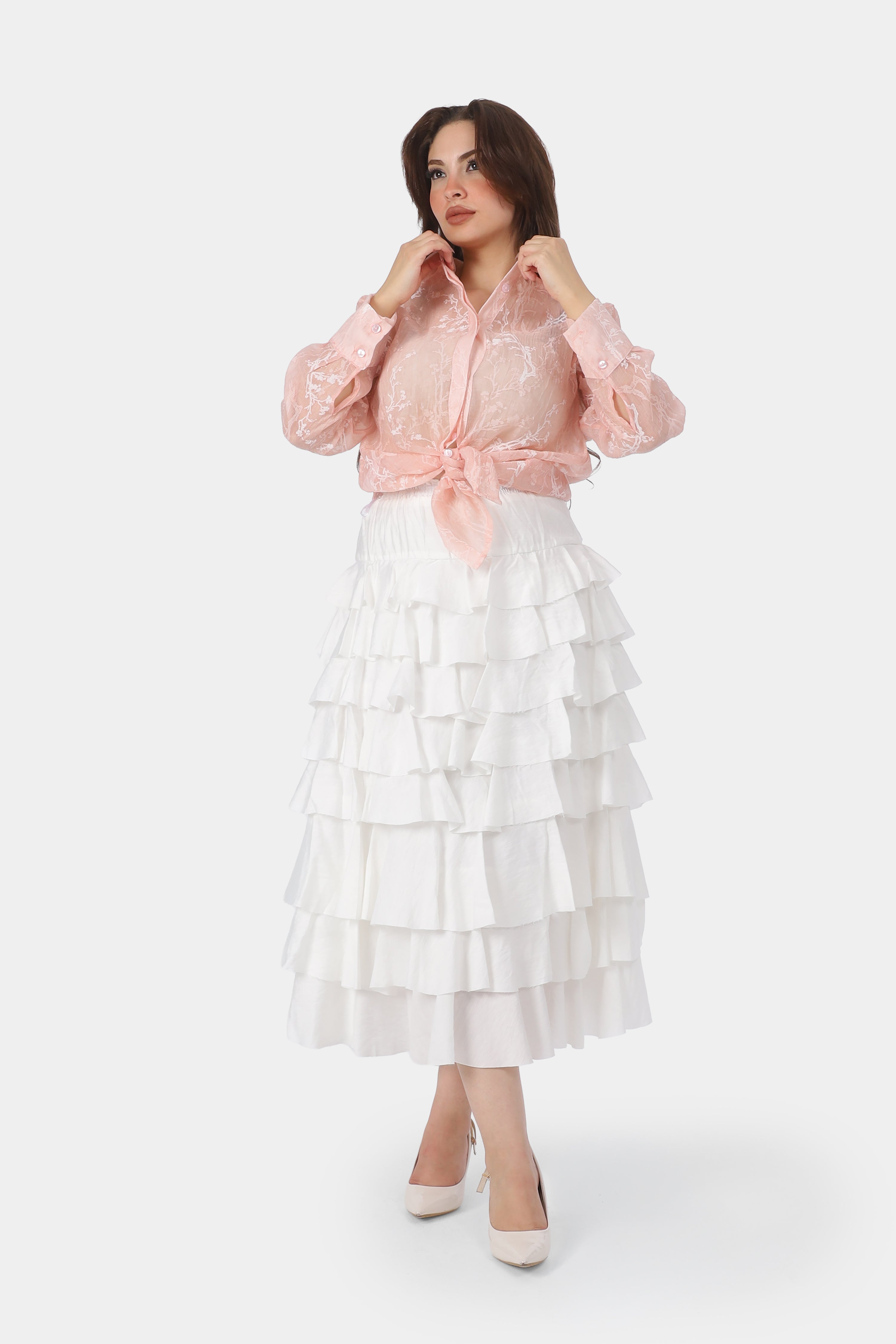 Layered Ruffle Midi Skirt 2036SS1210