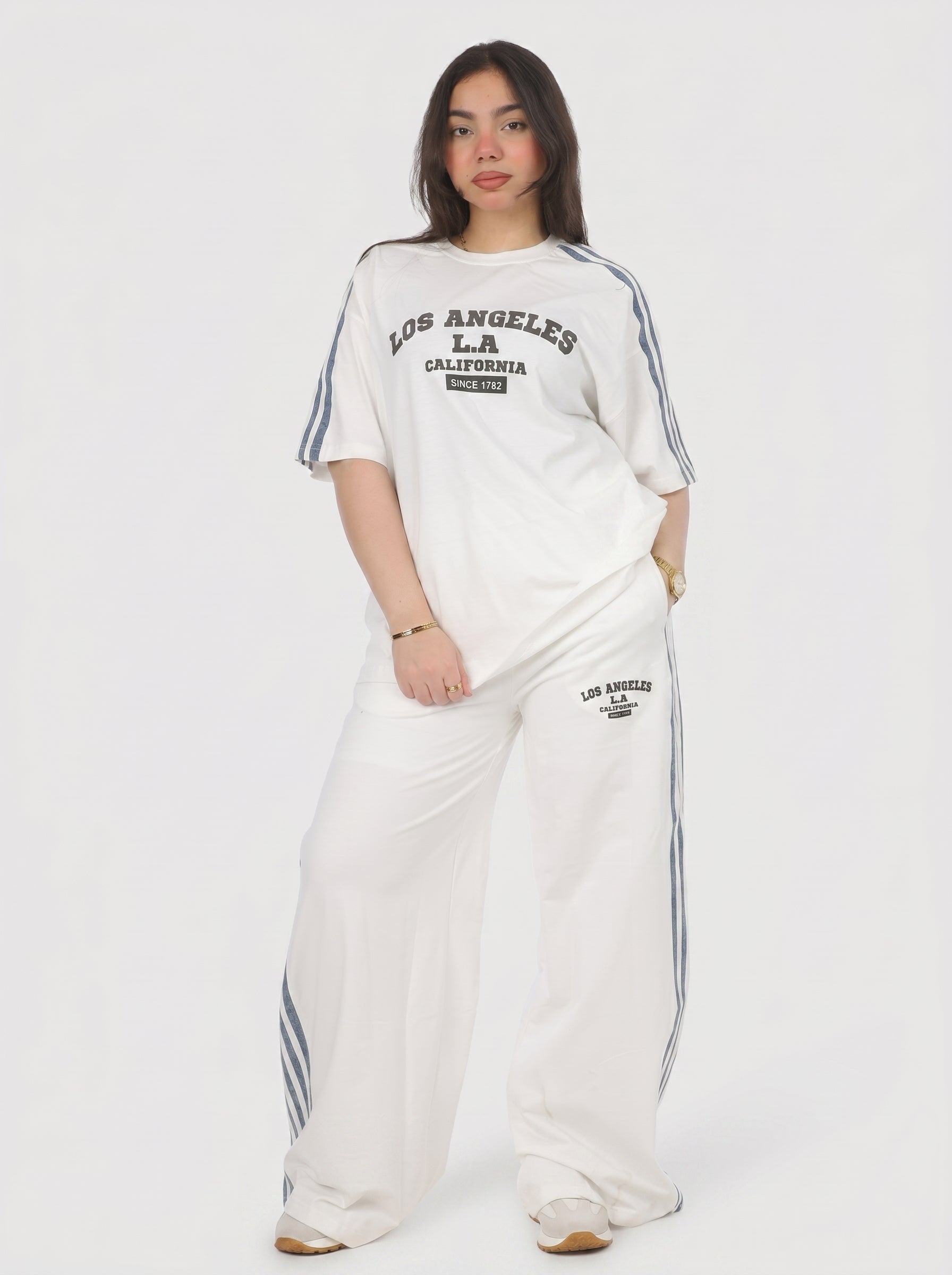 Sporty Two-Piece Set with T-Shirt & Pants 204710815