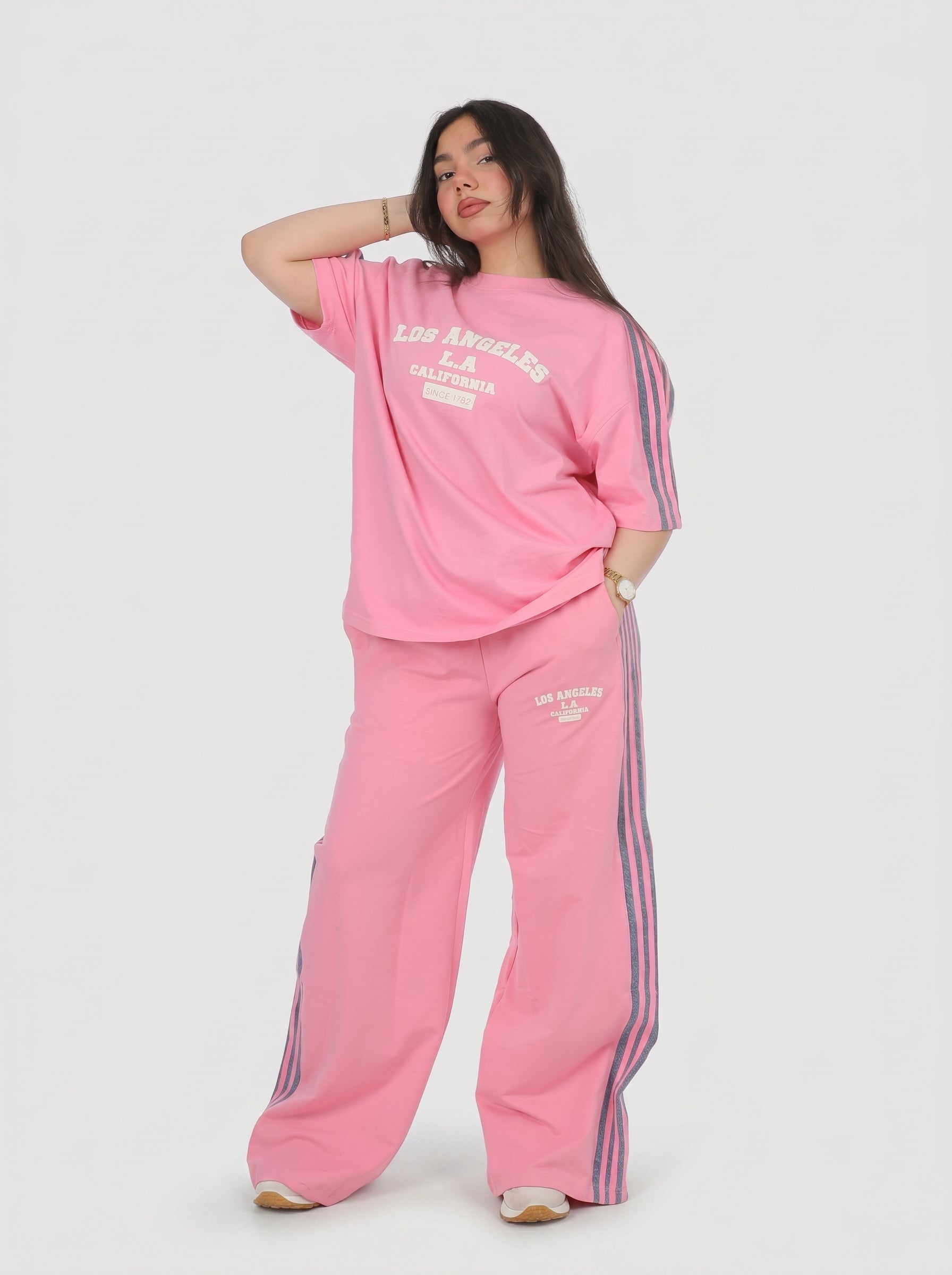 Sporty Two-Piece Set with T-Shirt & Pants 204710815