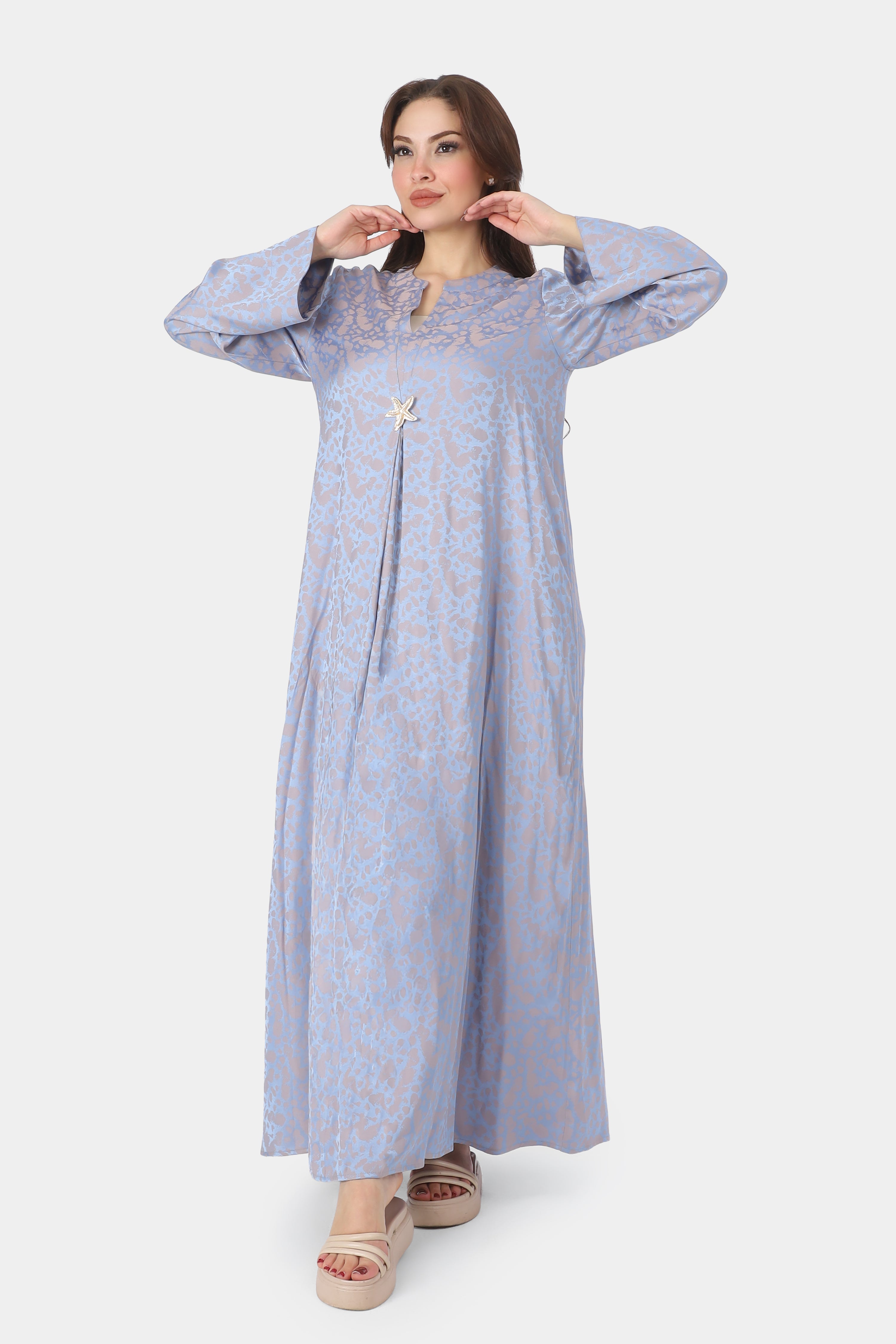 Round Open Neck Abaya Dress 20539156/1