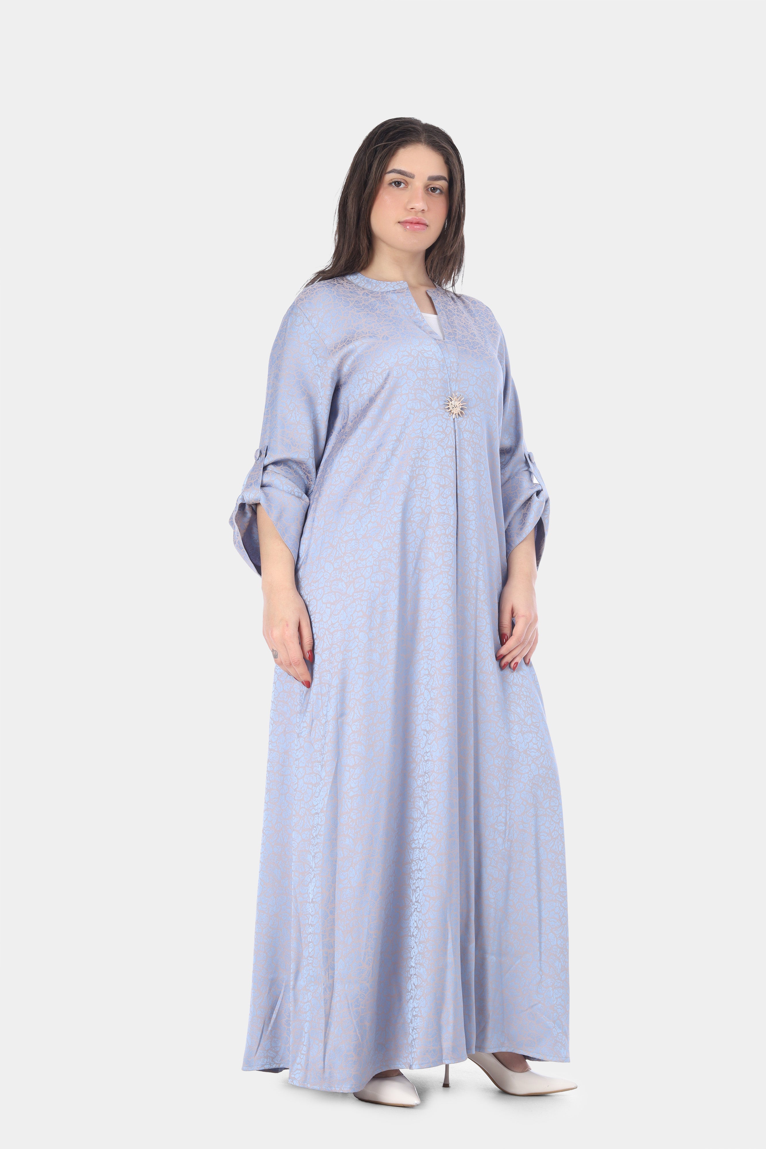 Round Open Neck Abaya Dress 20539156
