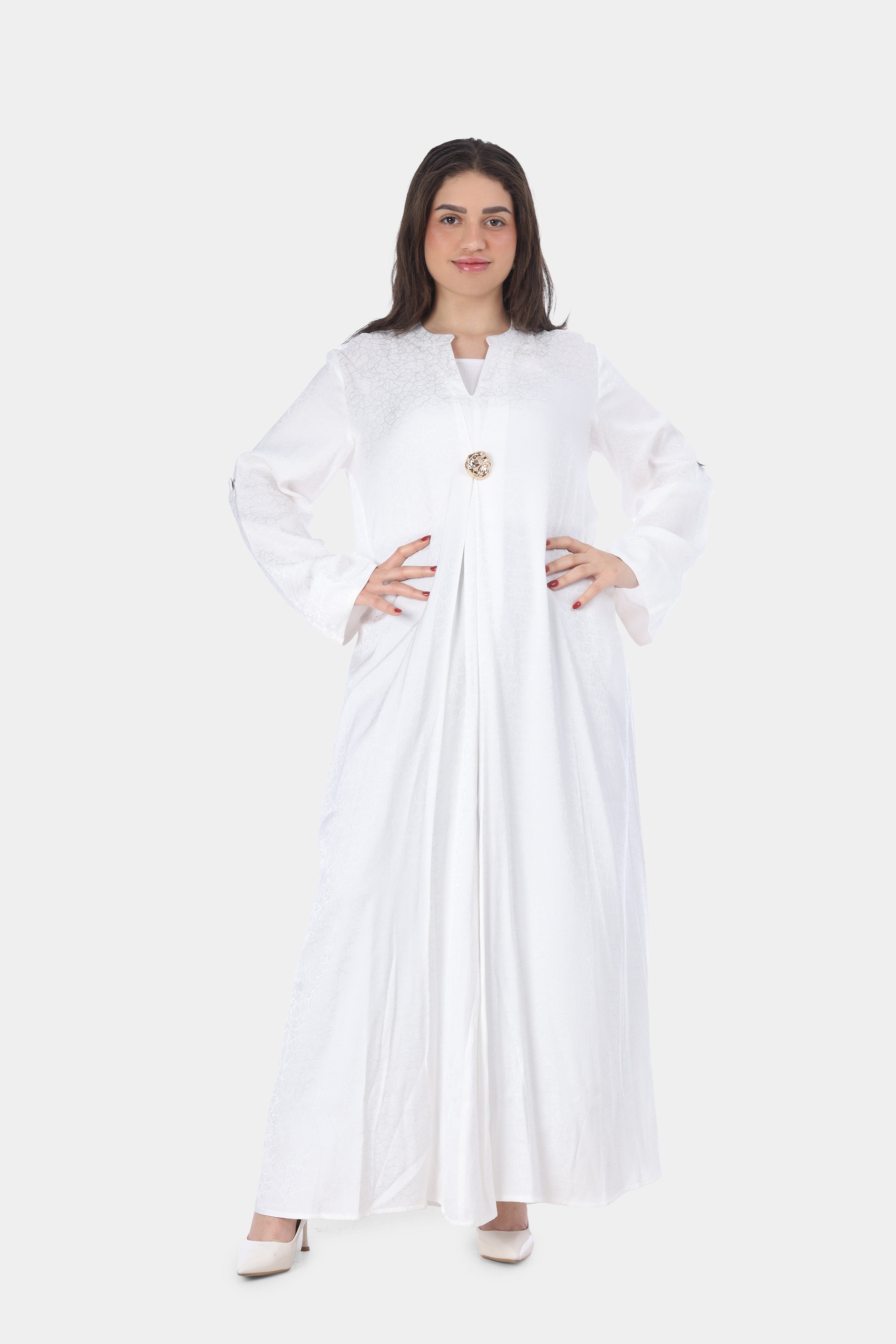 Round Open Neck Abaya Dress 20539156