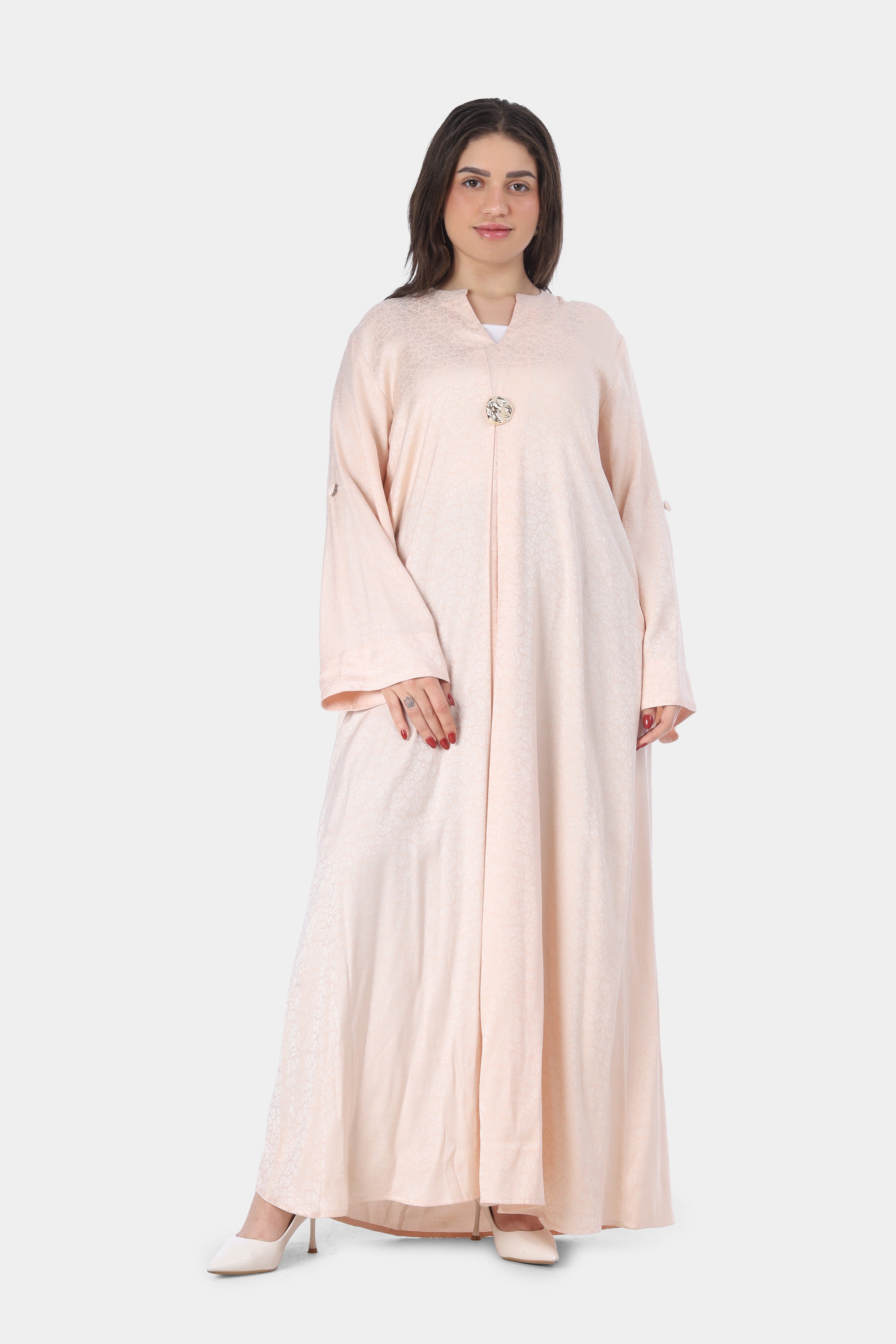Round Open Neck Abaya Dress 20539156