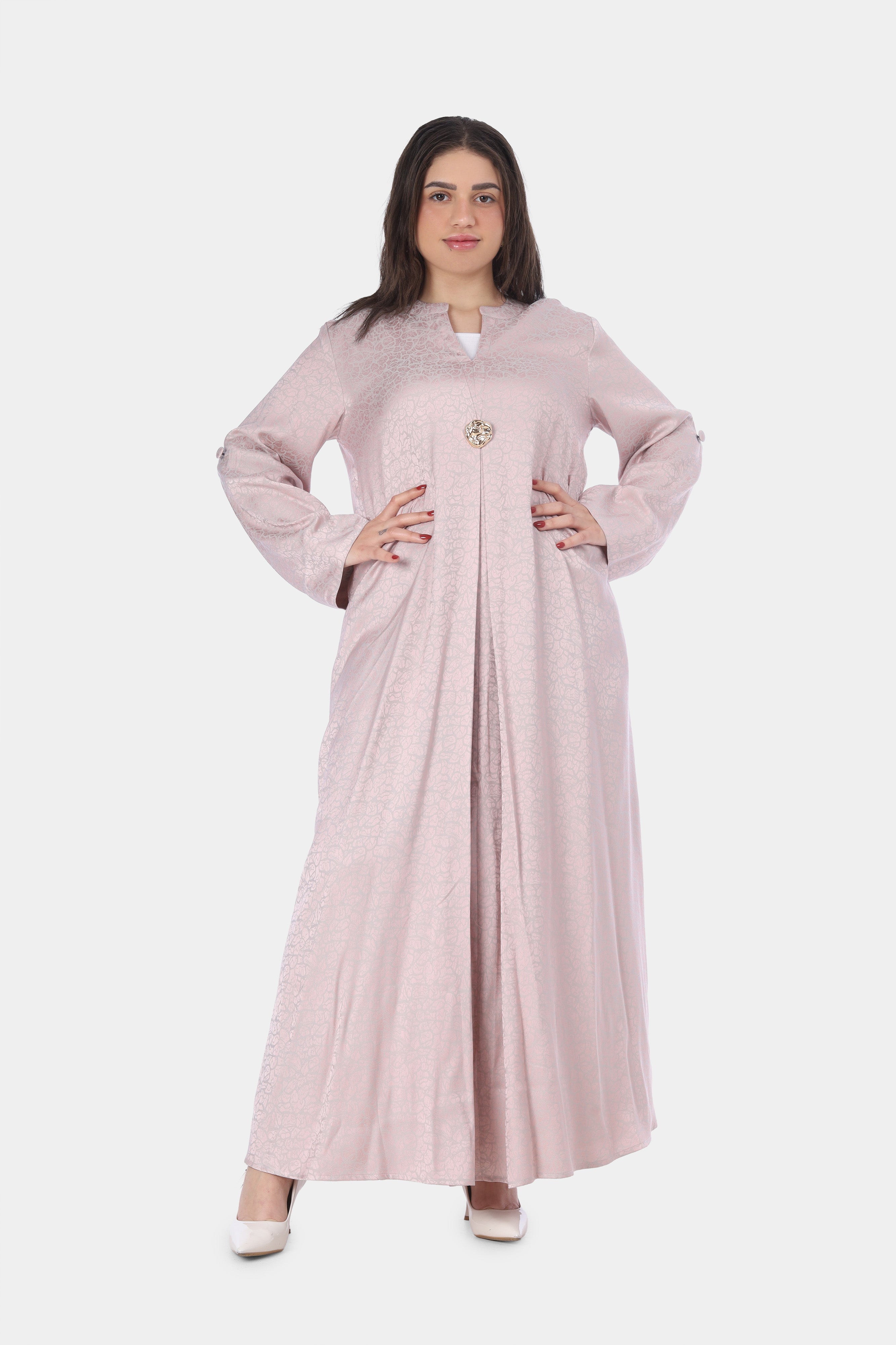 Round Open Neck Abaya Dress 20539156