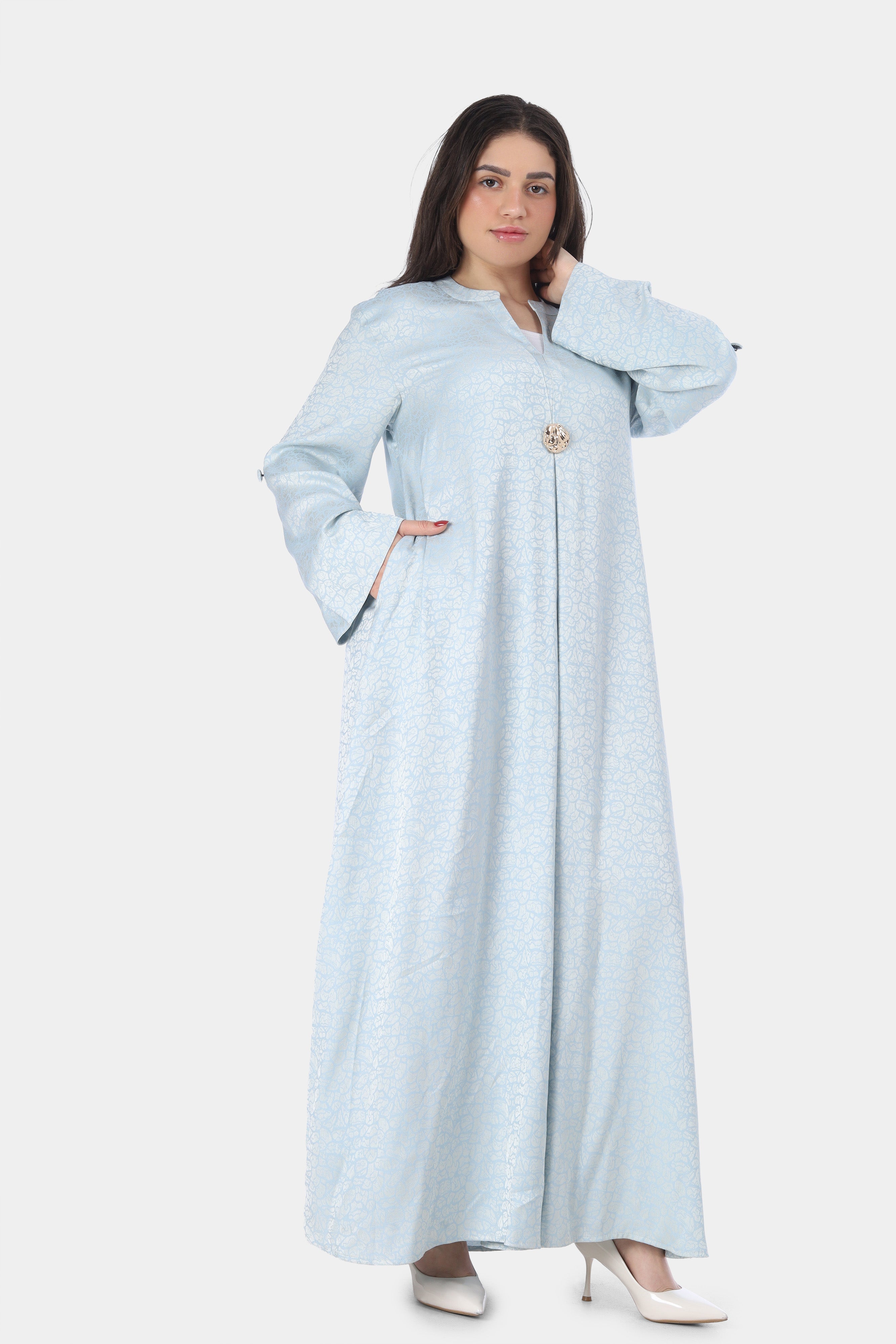 Round Open Neck Abaya Dress 20539156