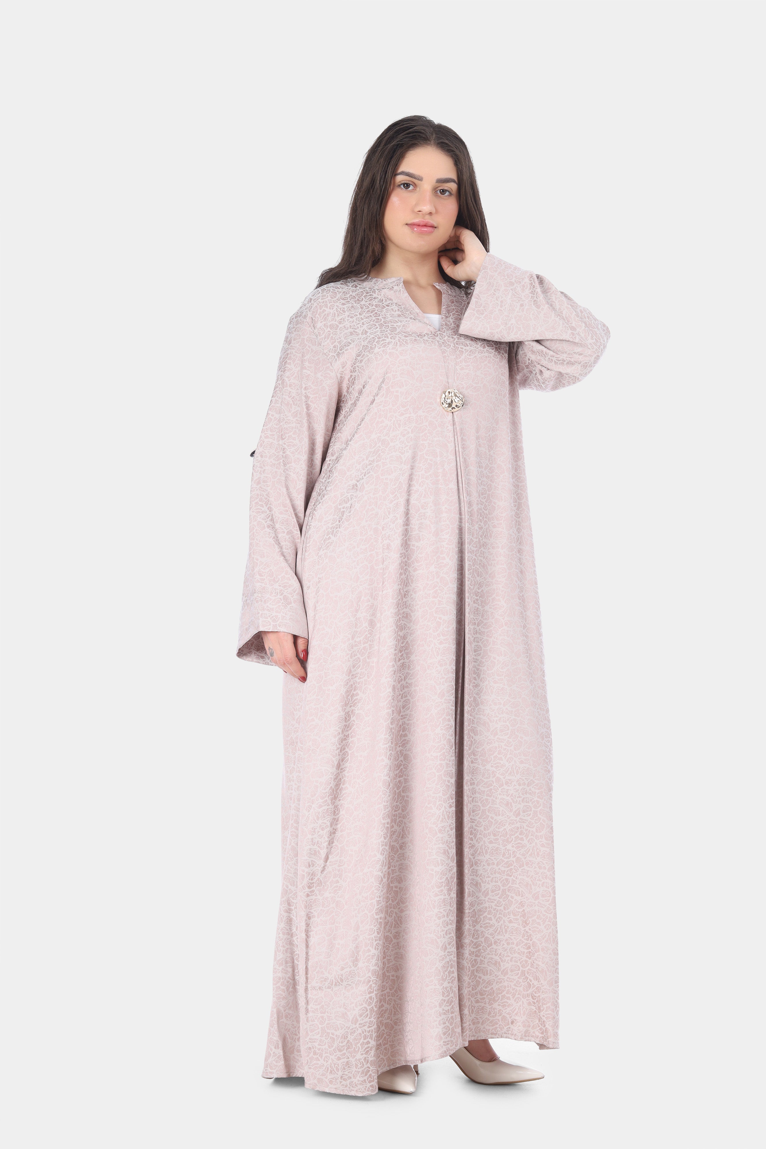 Round Open Neck Abaya Dress 20539156