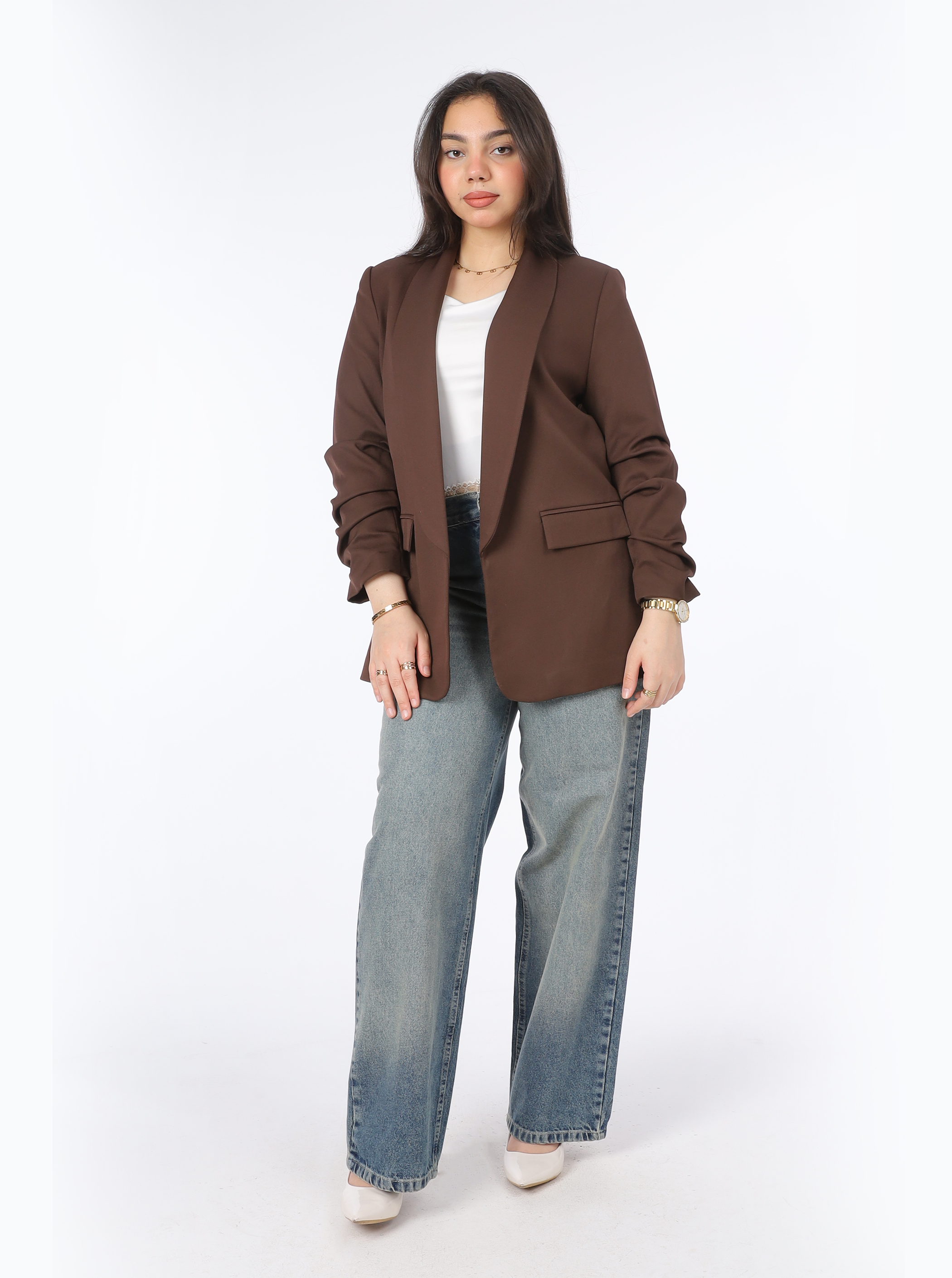 Ruffled Sleeve Formal Blazer 205410070