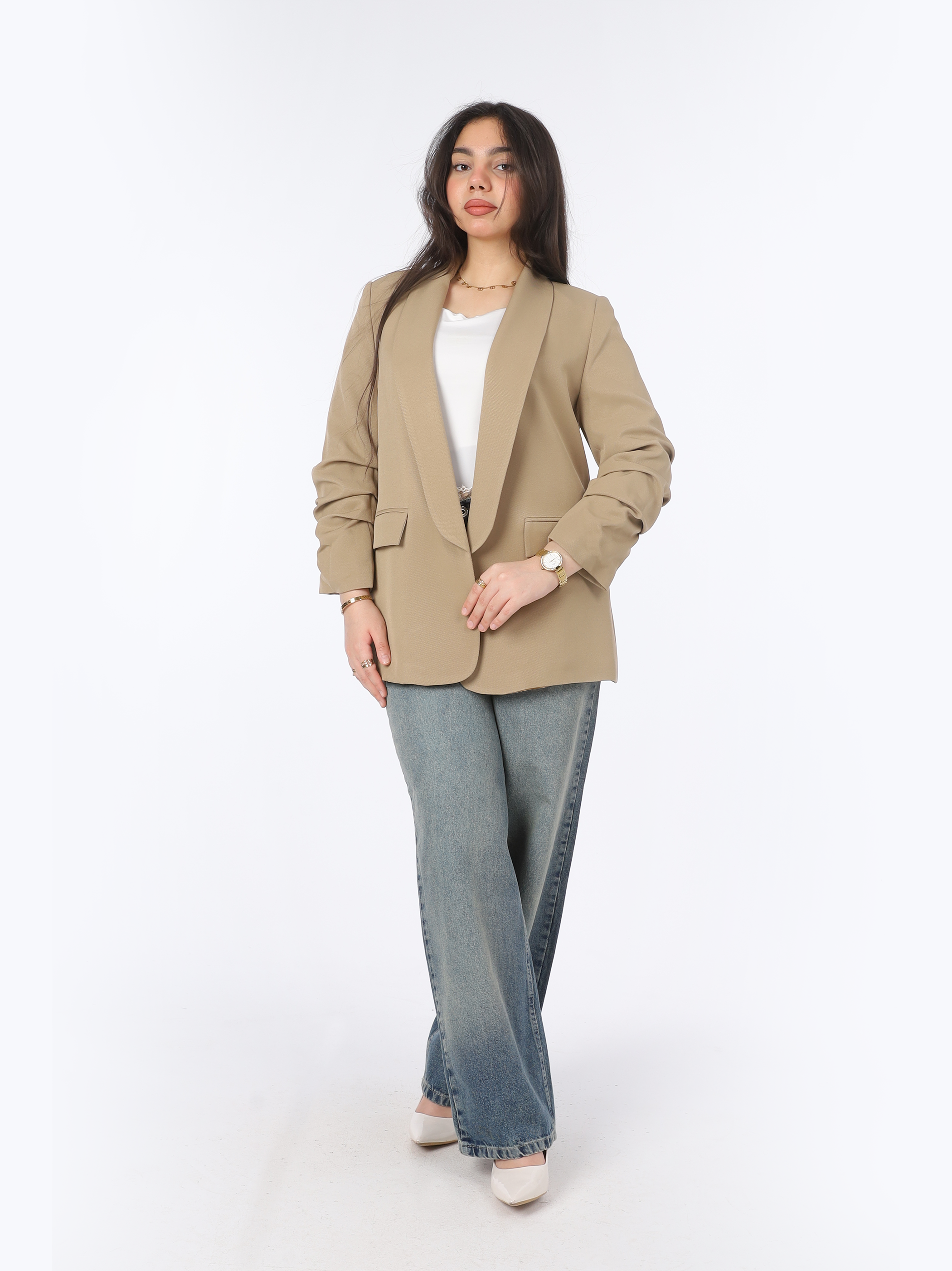 Ruffled Sleeve Formal Blazer 205410070