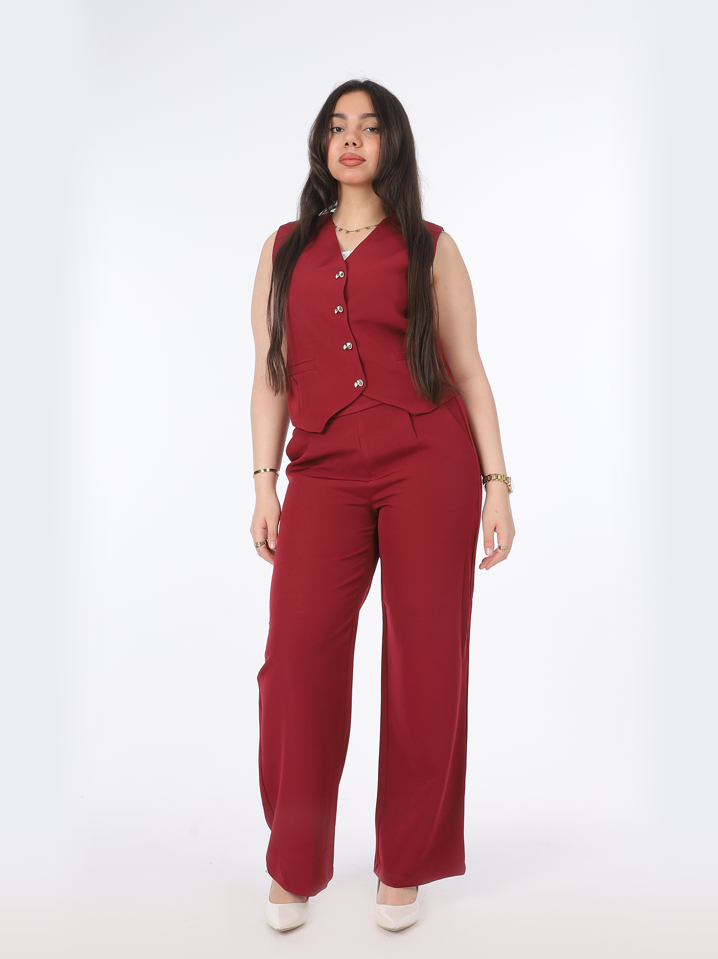 Formal Suit Set with Sleeveless Vest 20548015