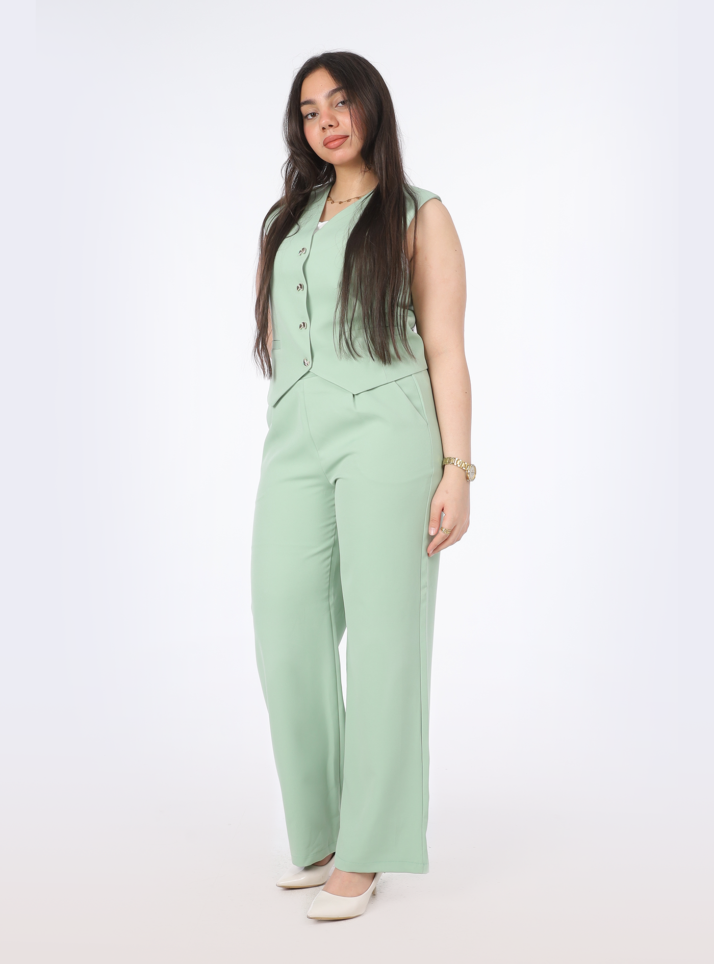 Formal Suit Set with Sleeveless Vest 20548015