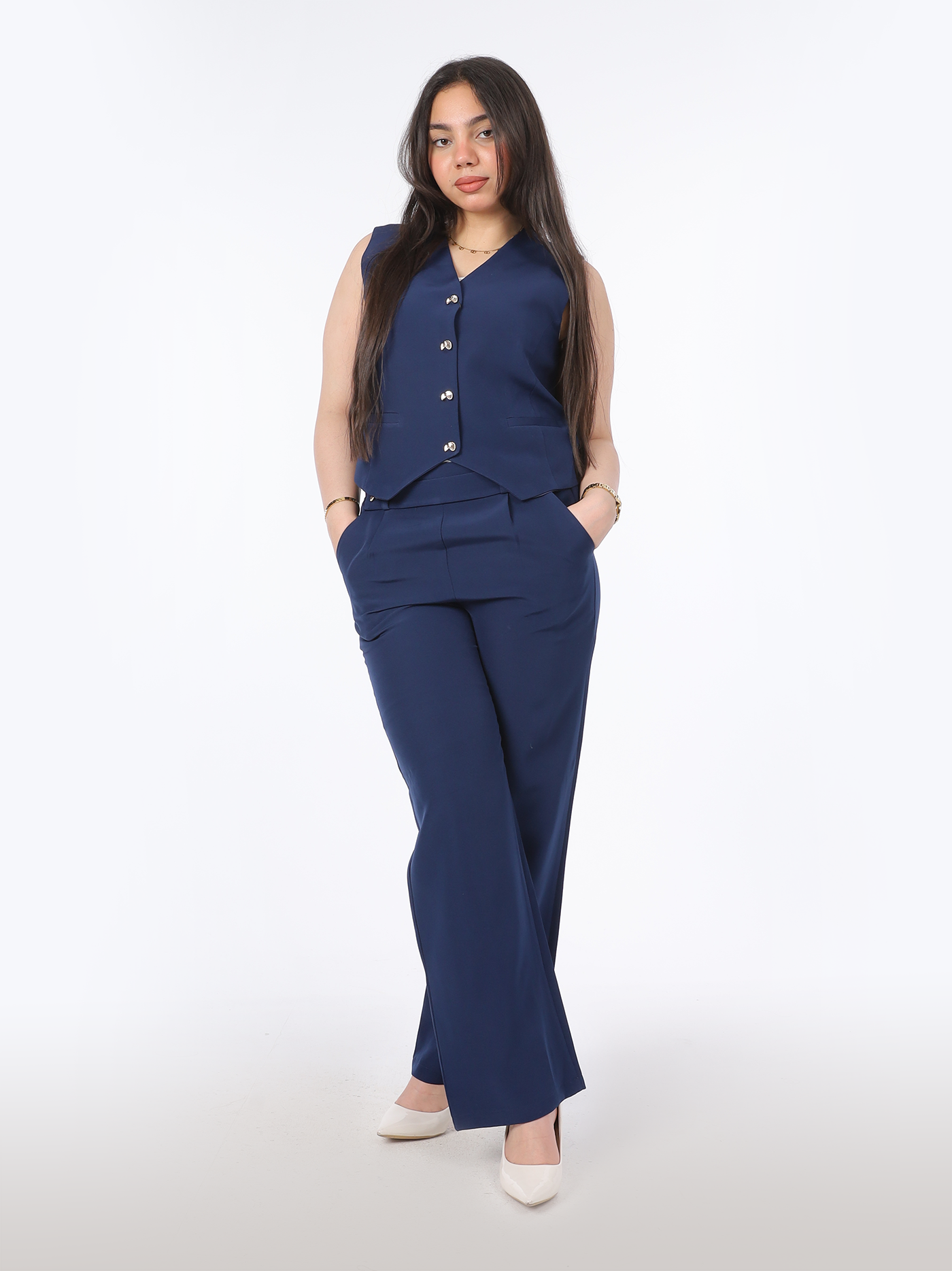 Formal Suit Set with Sleeveless Vest 20548015