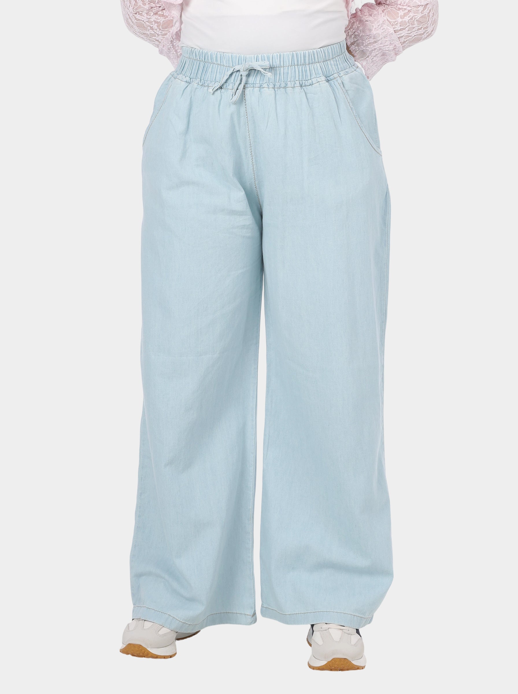 Relaxed Fit Wide Leg Denim Pants 205514