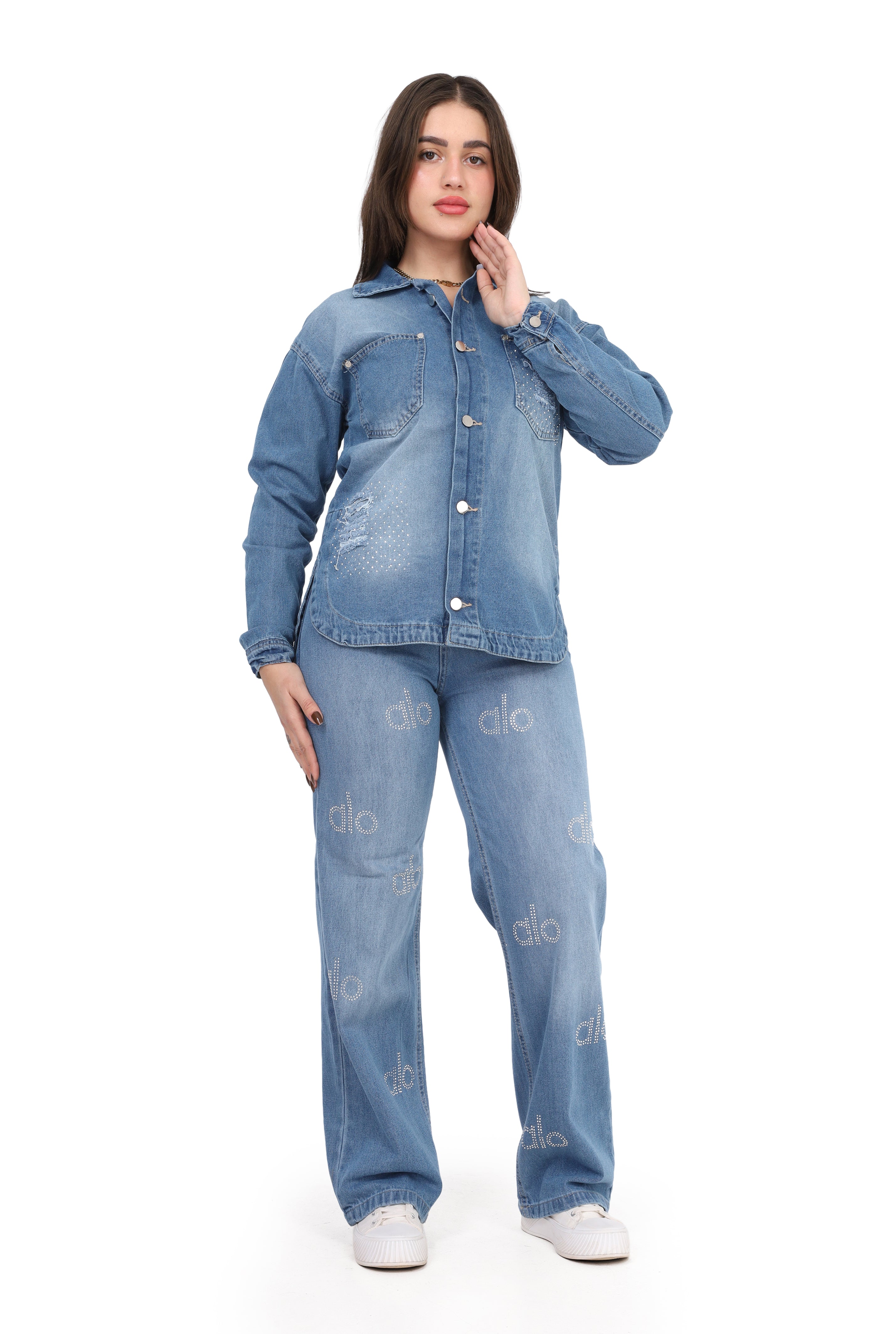 Button-Front Denim Jacket 20553