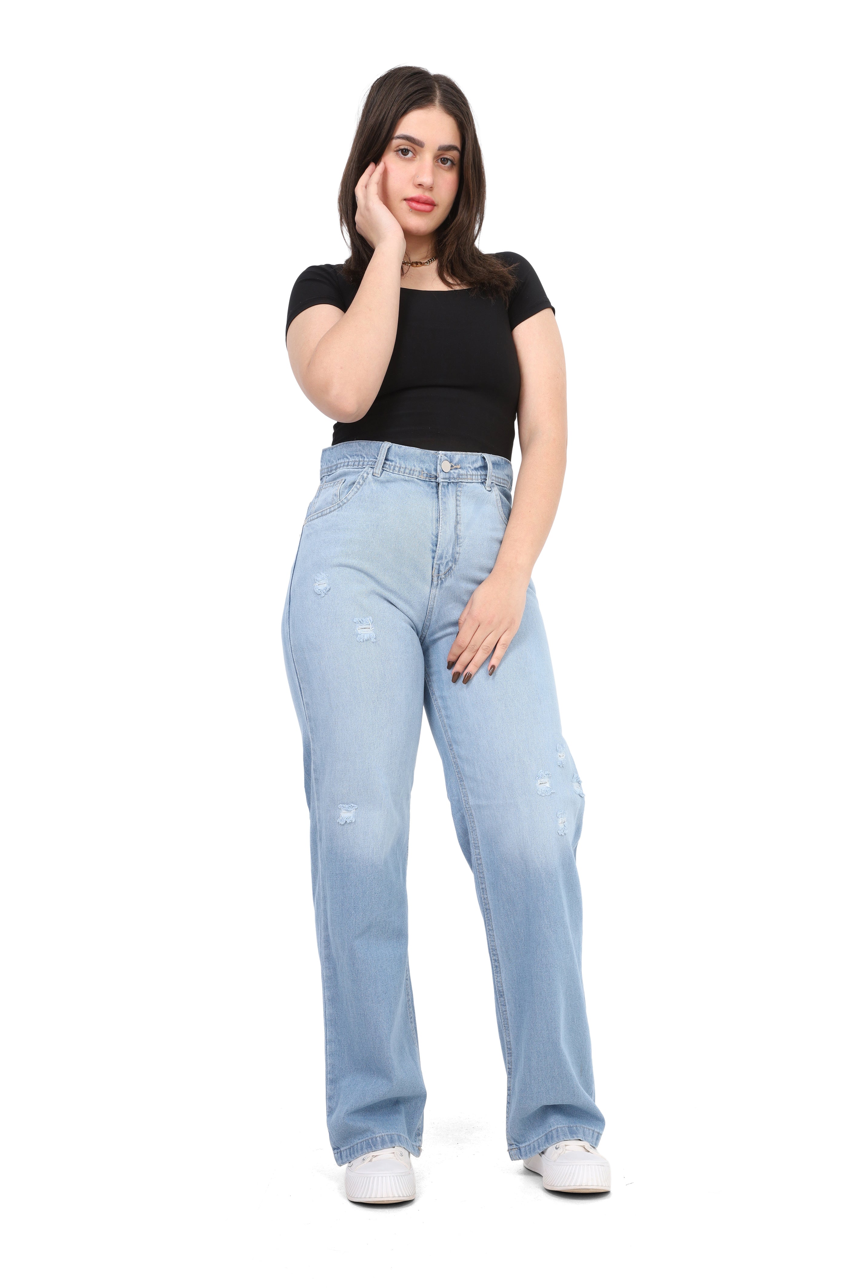 Straight Leg Pants with Cutting Details 20556