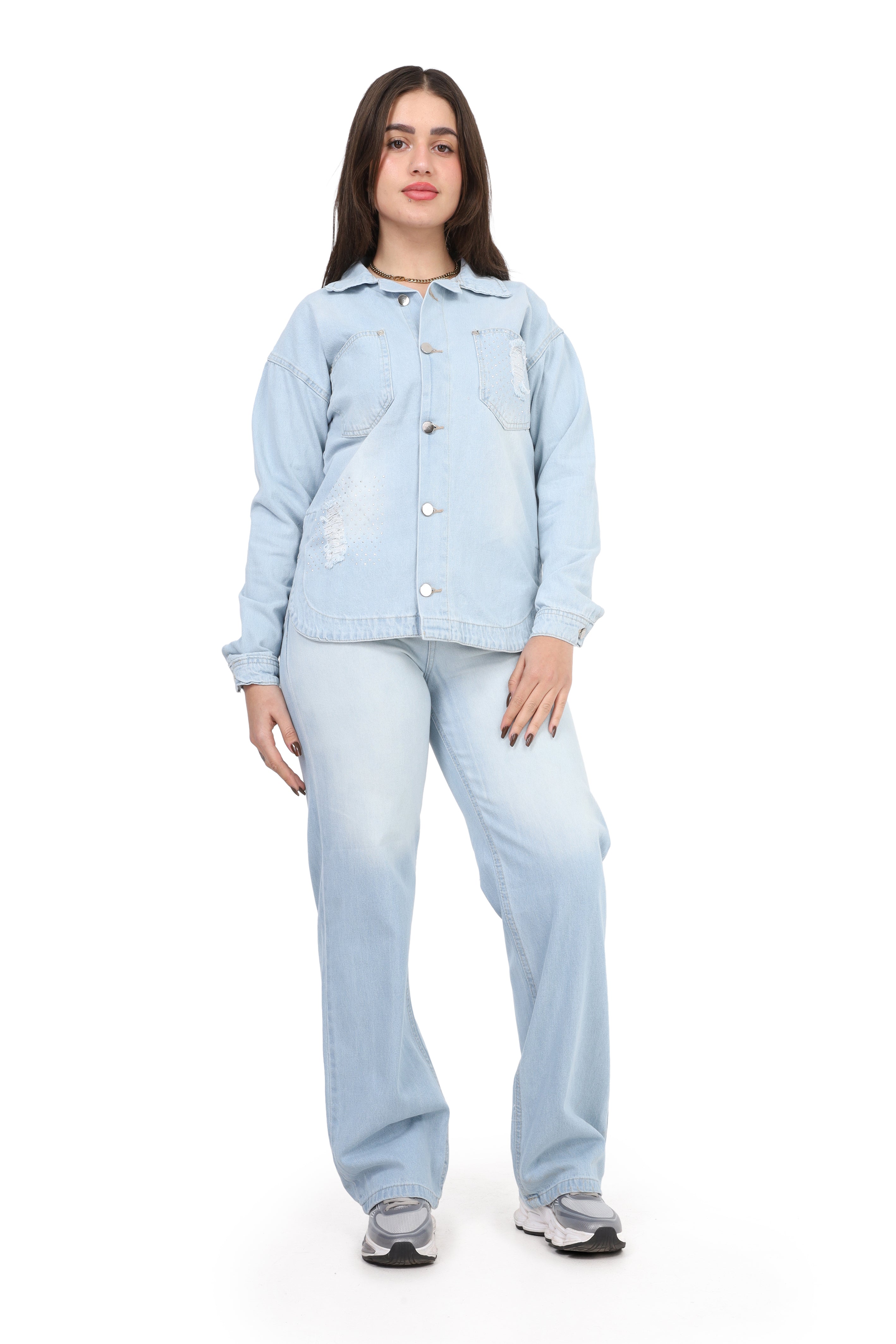 Button-Front Denim Jacket 20553