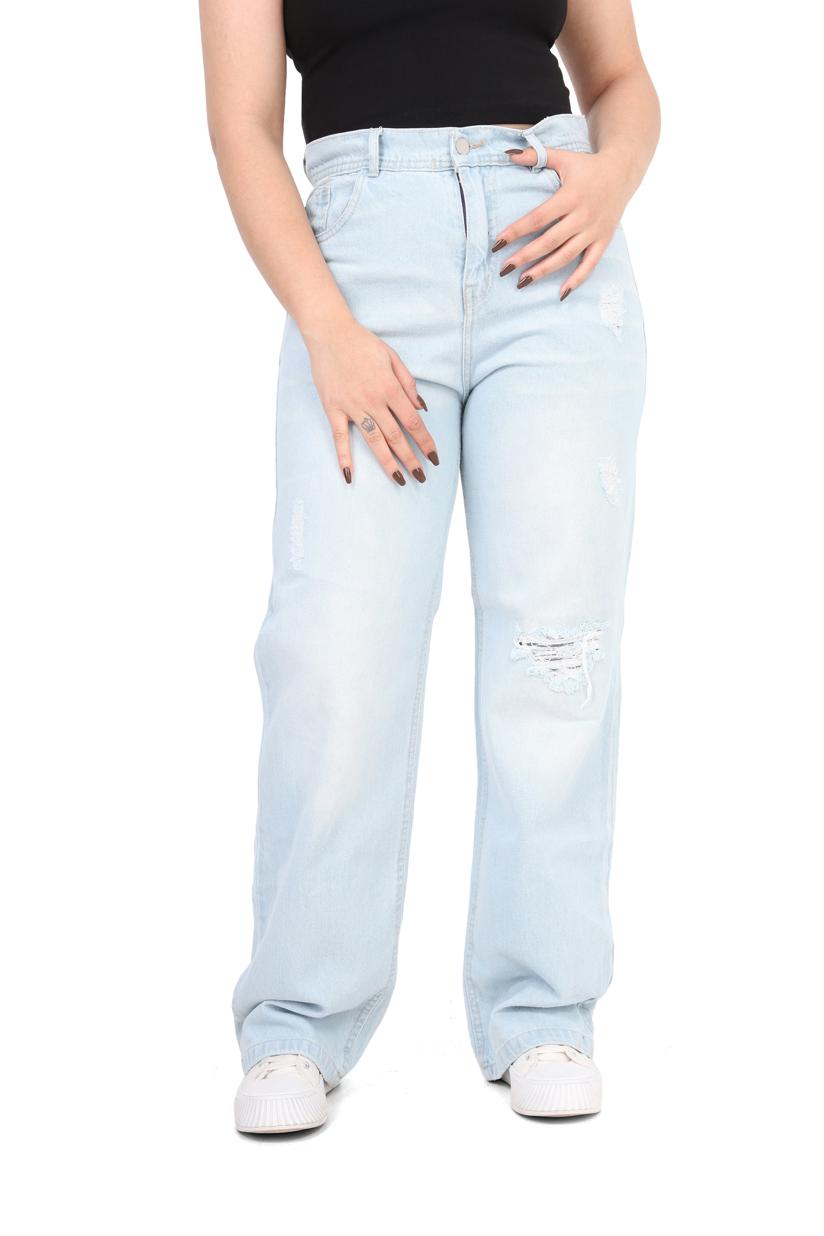 Straight Leg Pants with Cutting Details 20559