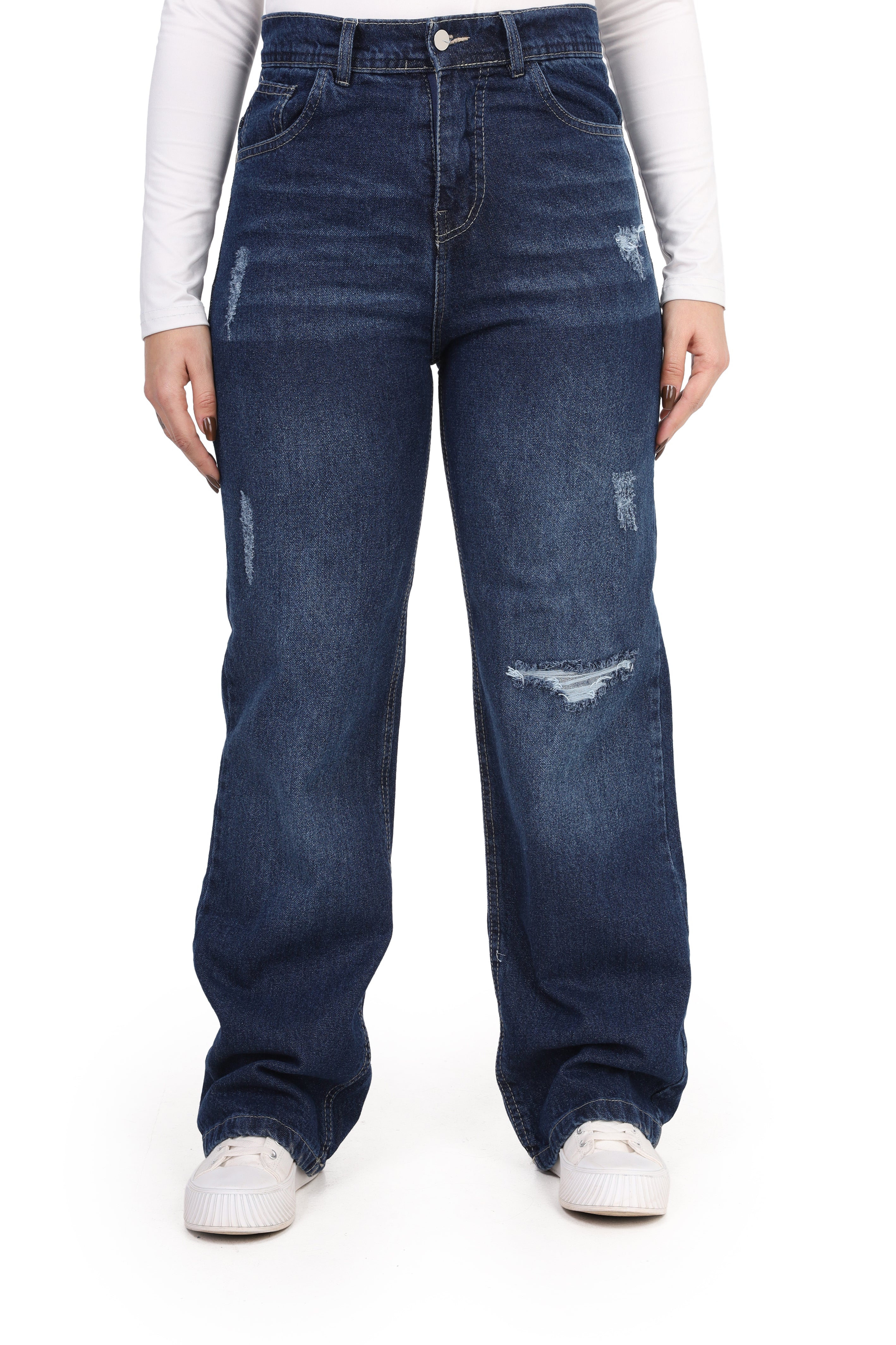 Straight Leg Pants with Cutting Details 20559