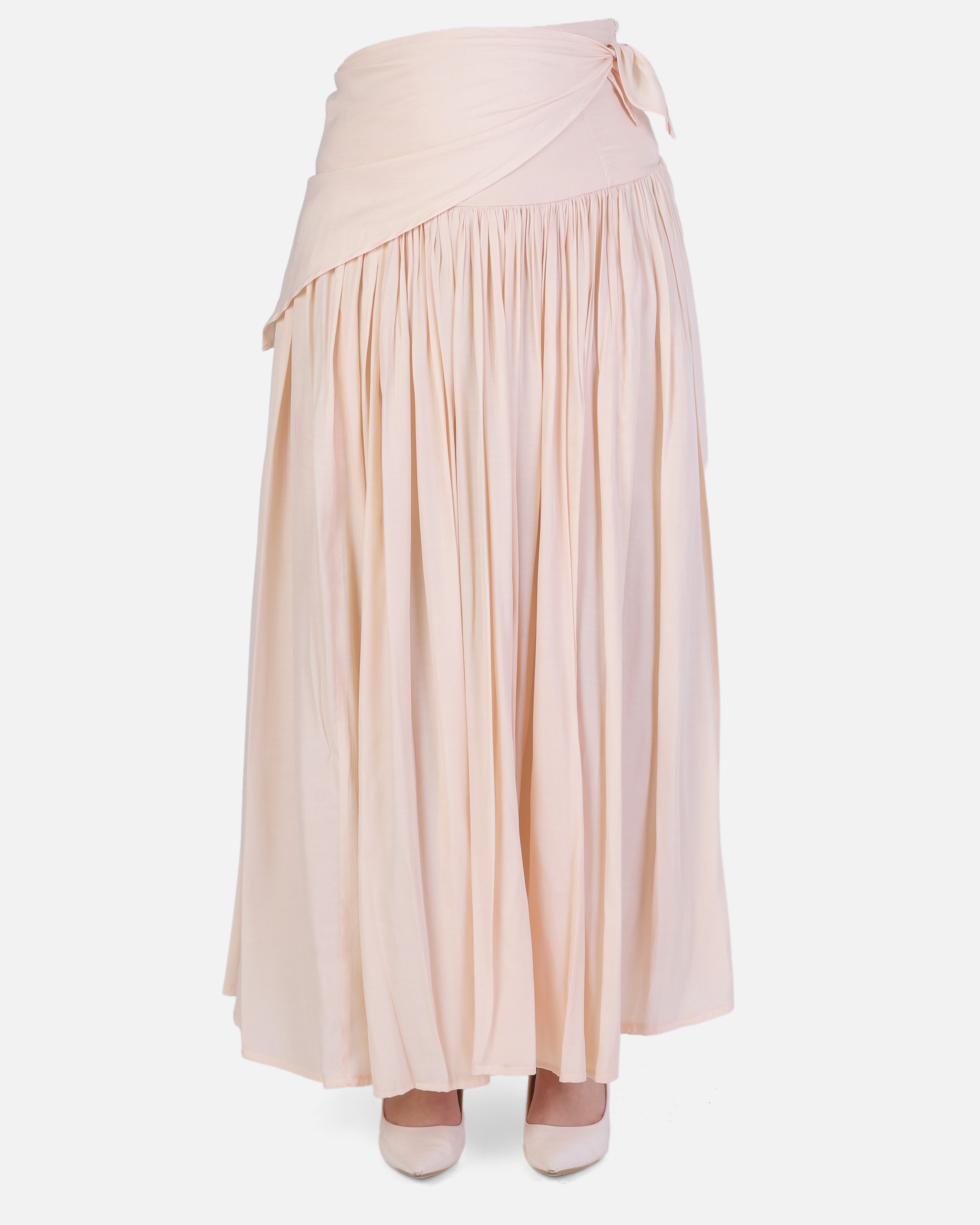 Pleated Waist-Tie Skirt 205620107