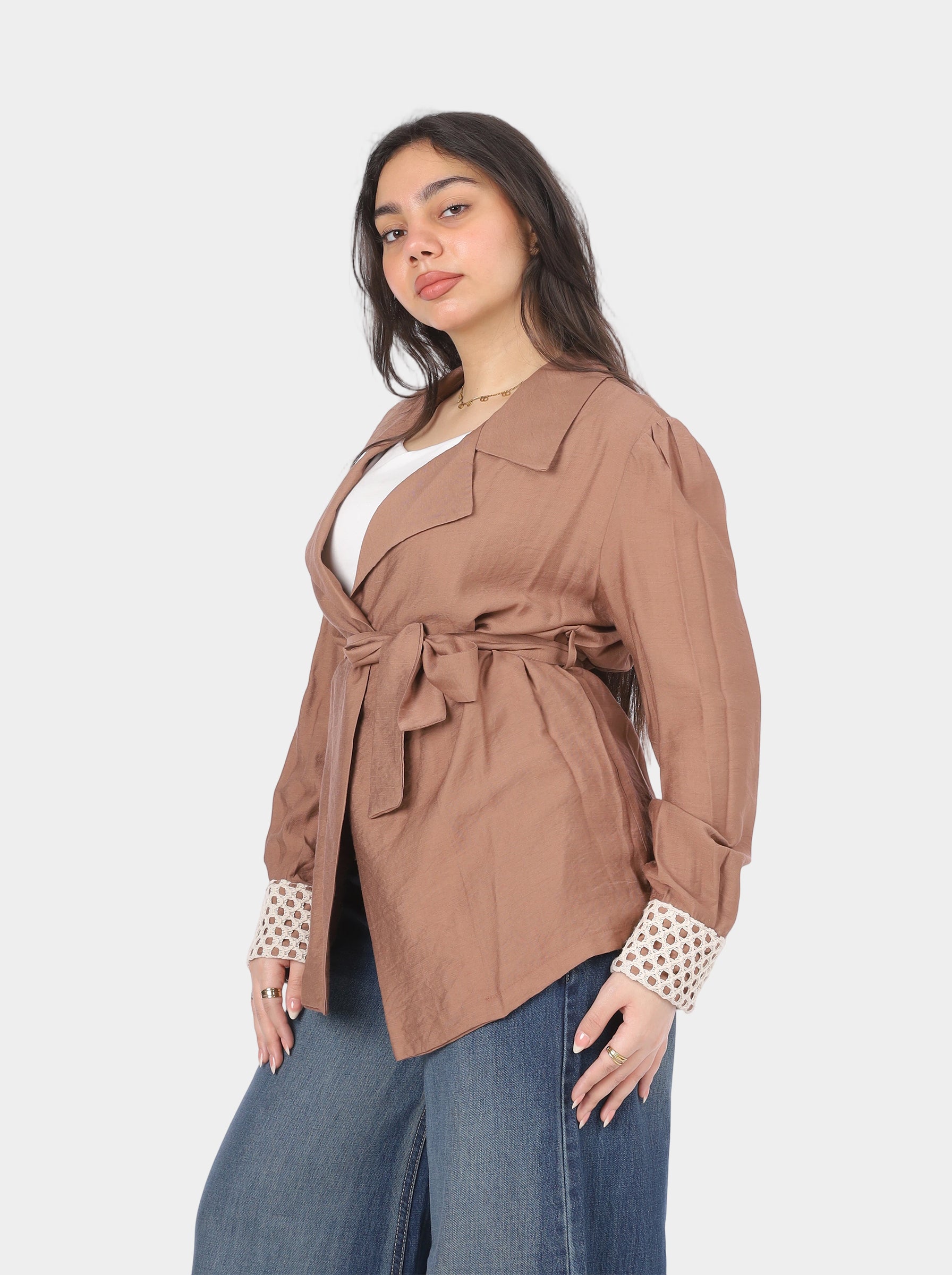Open Front Belted Cardigan 205630010