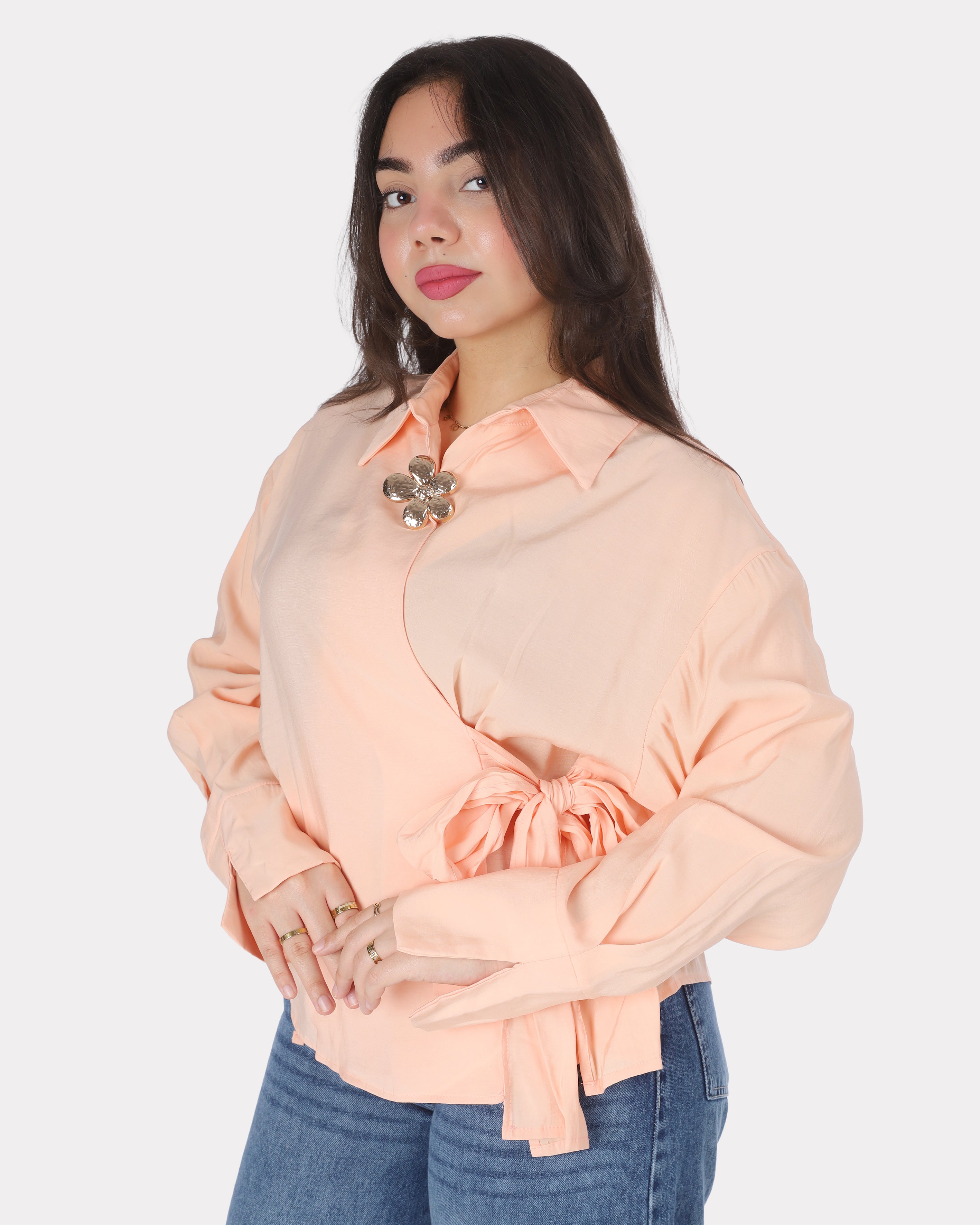 Wrap Style Side Tie Blouse 205630121