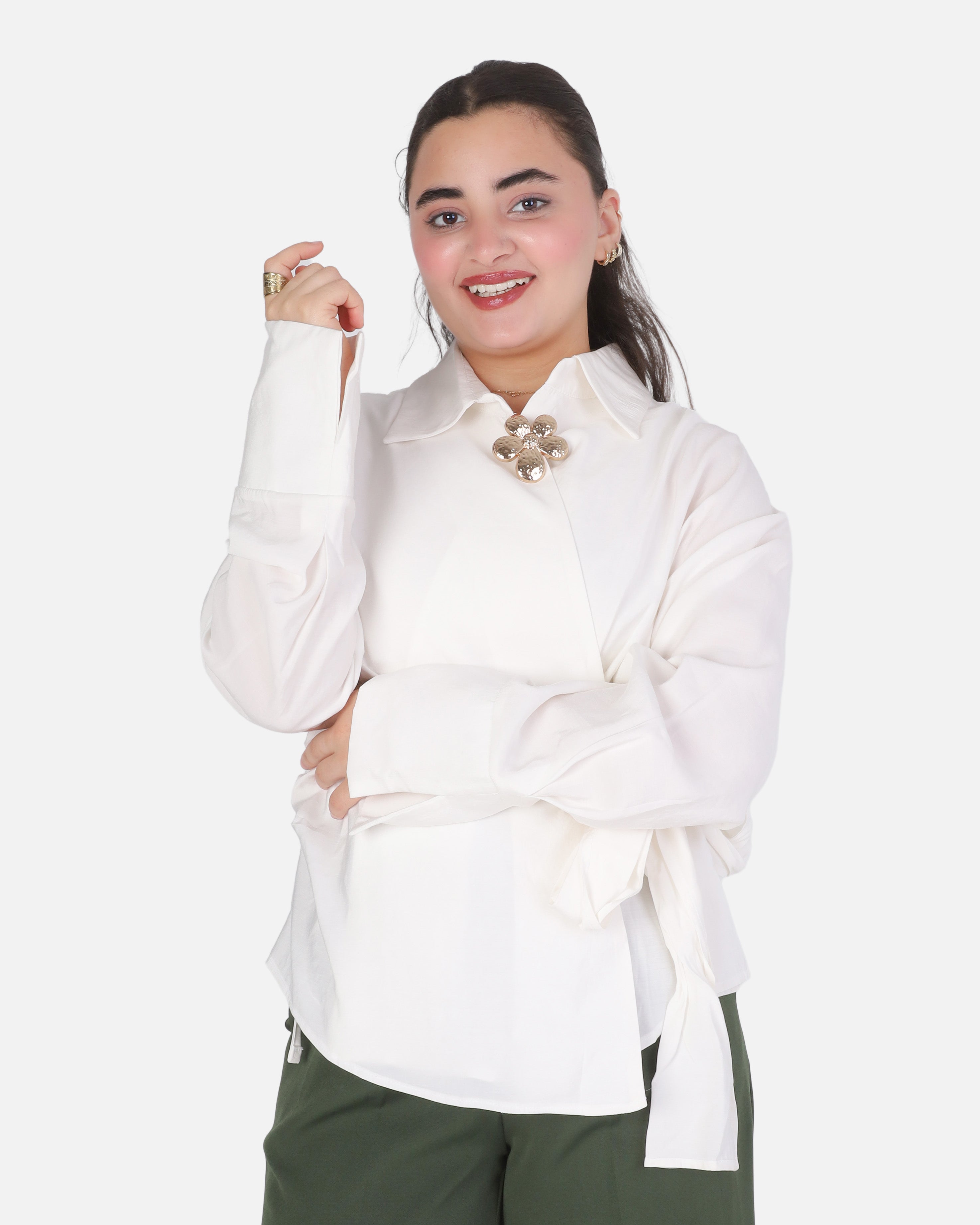 Wrap Style Side Tie Blouse 205630121