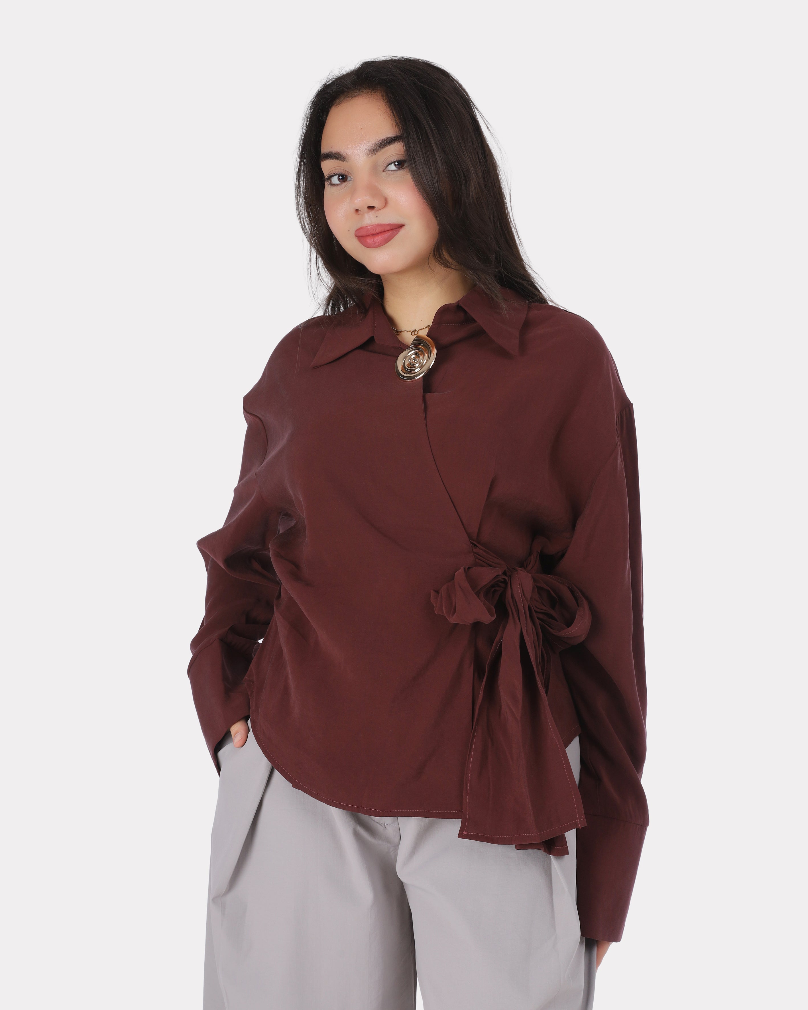 Wrap Style Side Tie Blouse 205630121