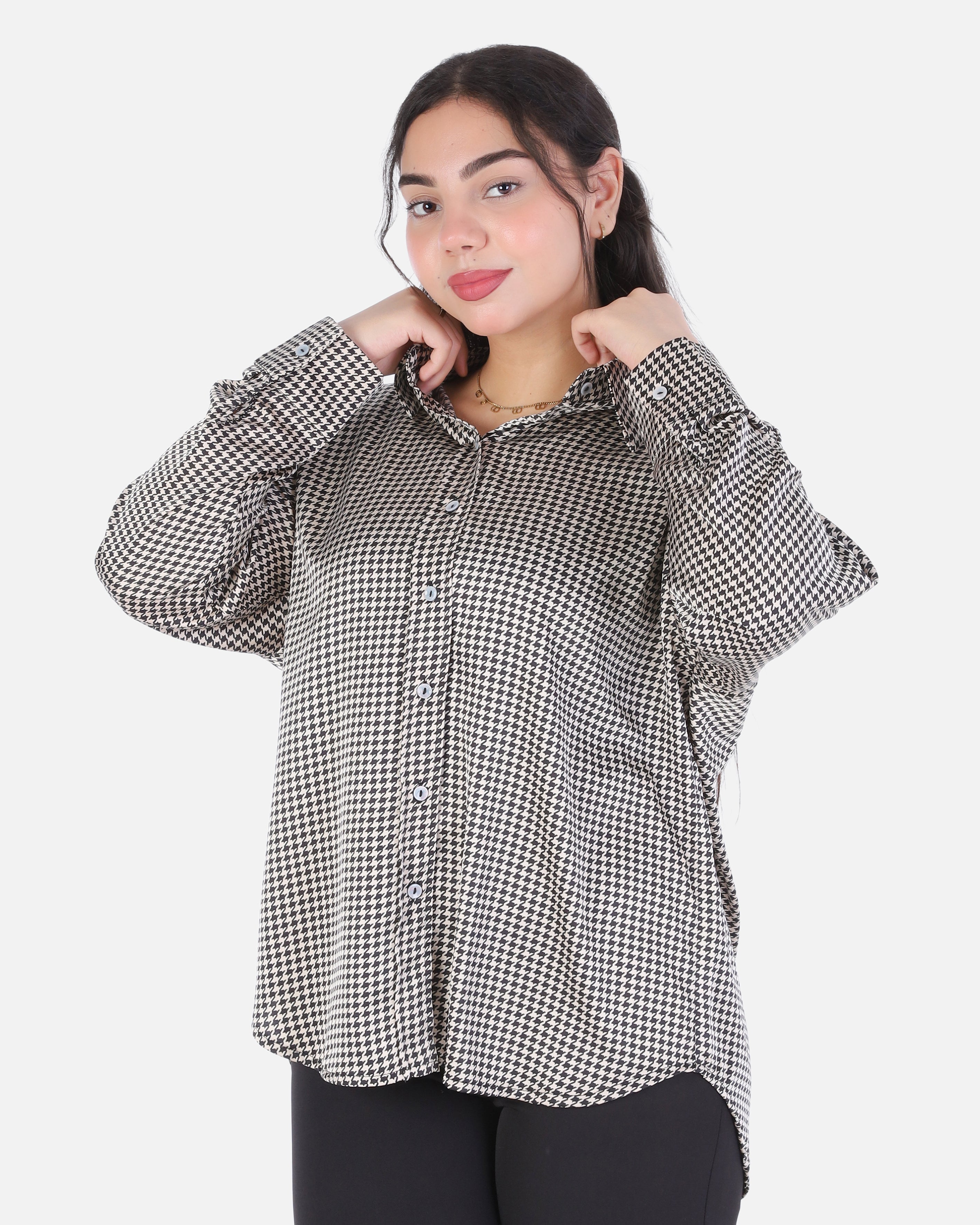 Satin Plaid Shirt 205630172