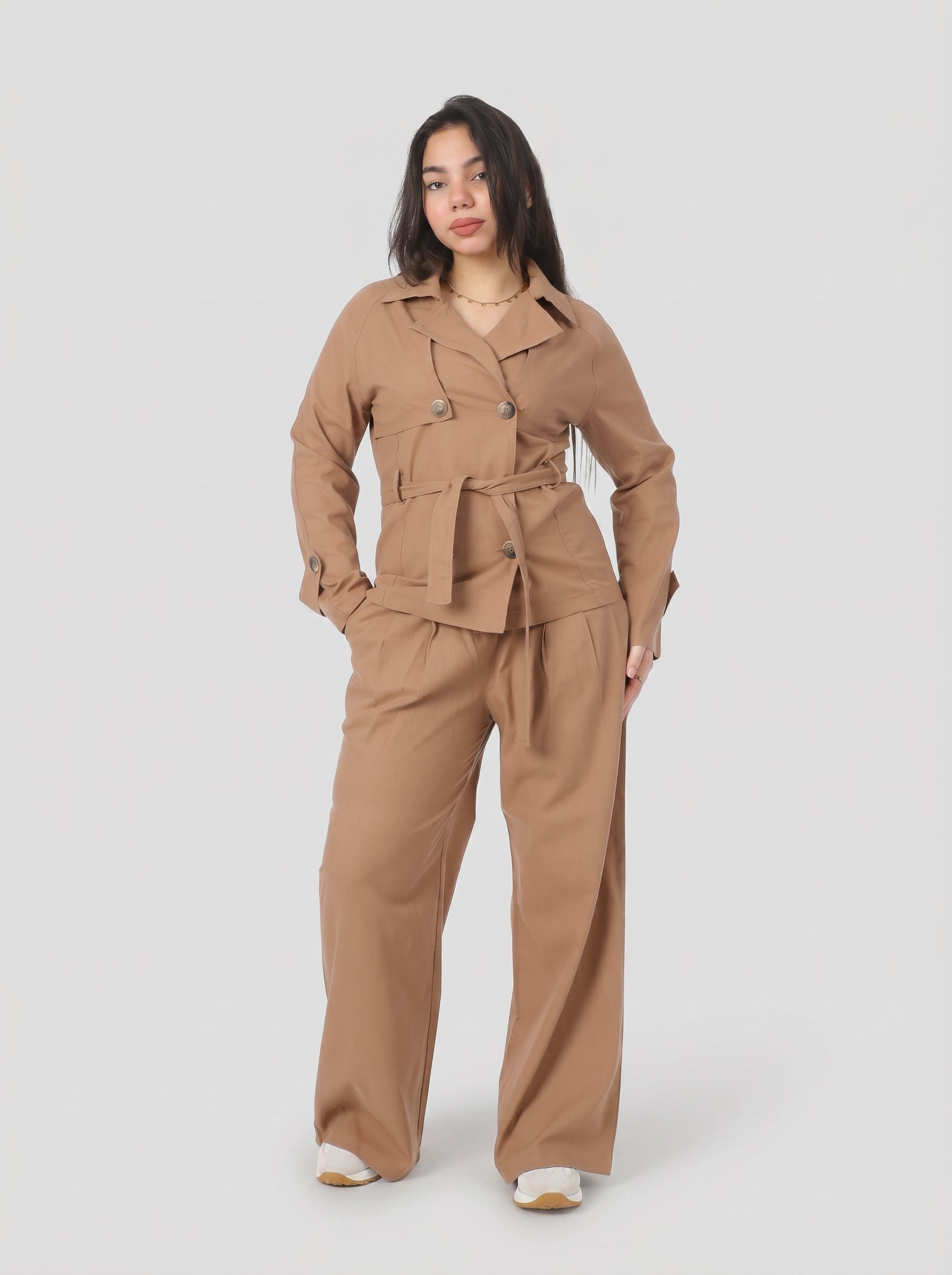 Two-Piece Set with Trench Coat Jacket & Matching Trousers 205640100