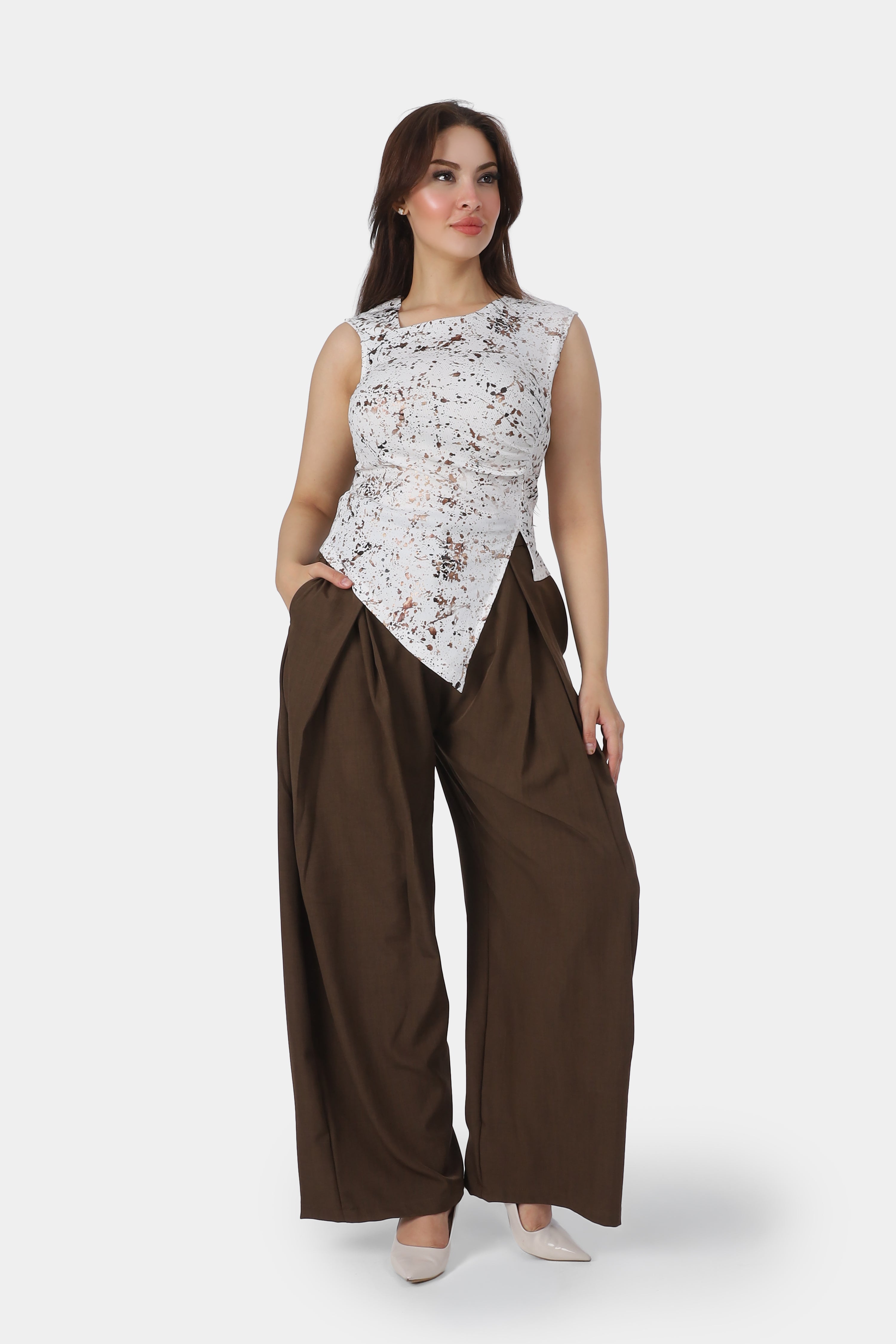 Layered Flowy Formal Pants 1013236