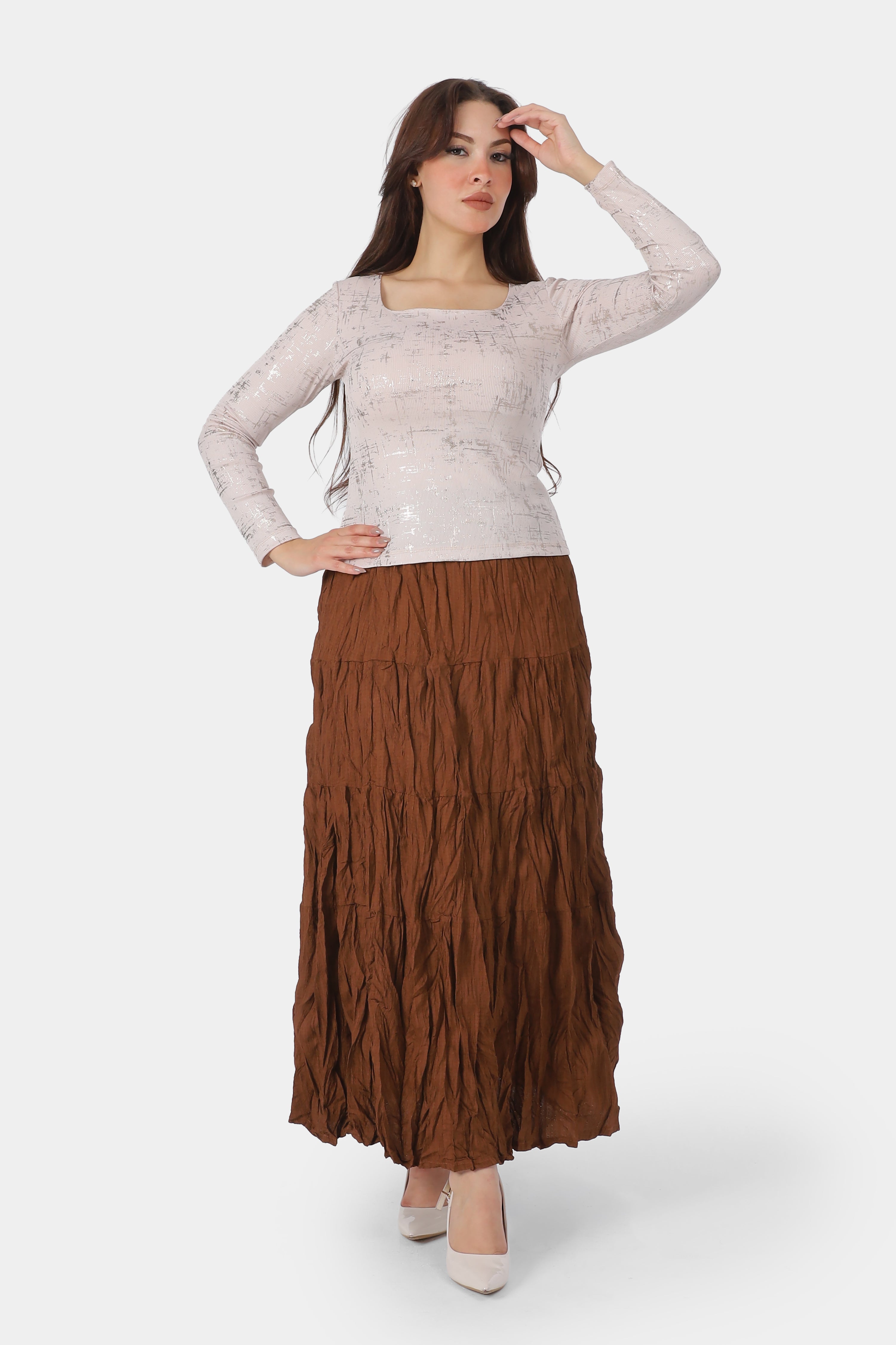 Crinkle Maxi Skirt 920220