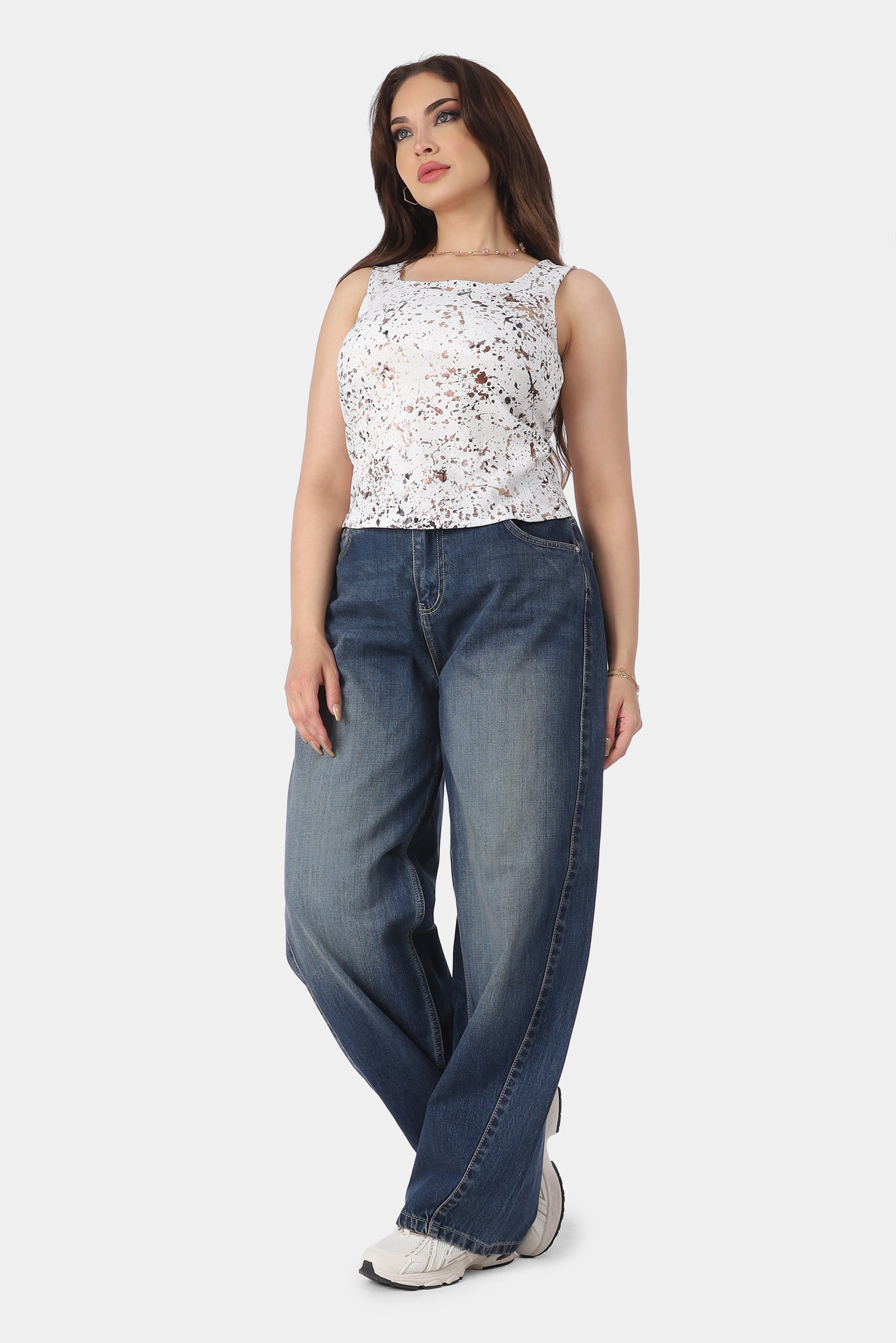 Wide Leg Denim Jeans 20682994