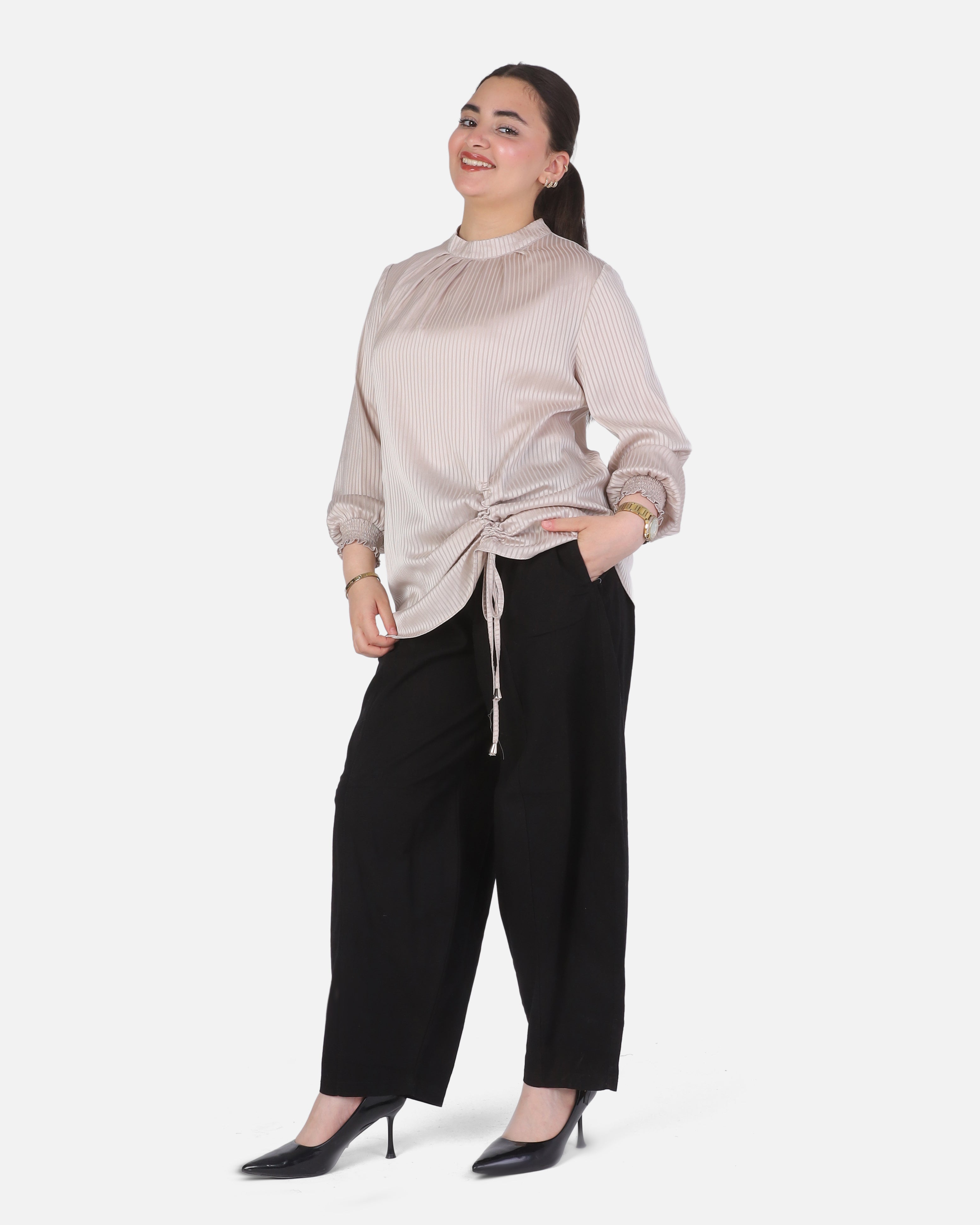 Satin Side-Tie Blouse 20571039/1