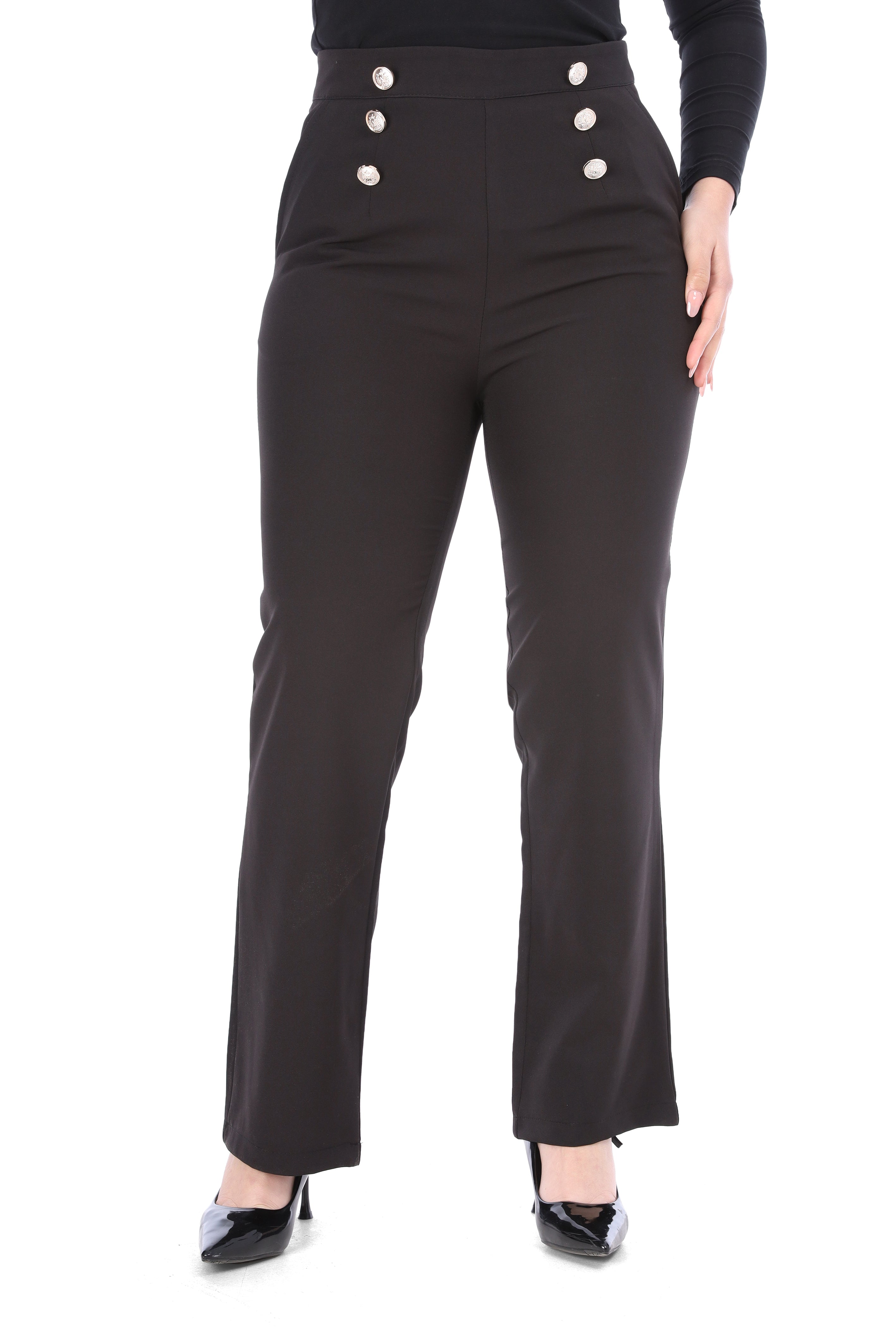Classic Pants With Front Button Detail 20571068