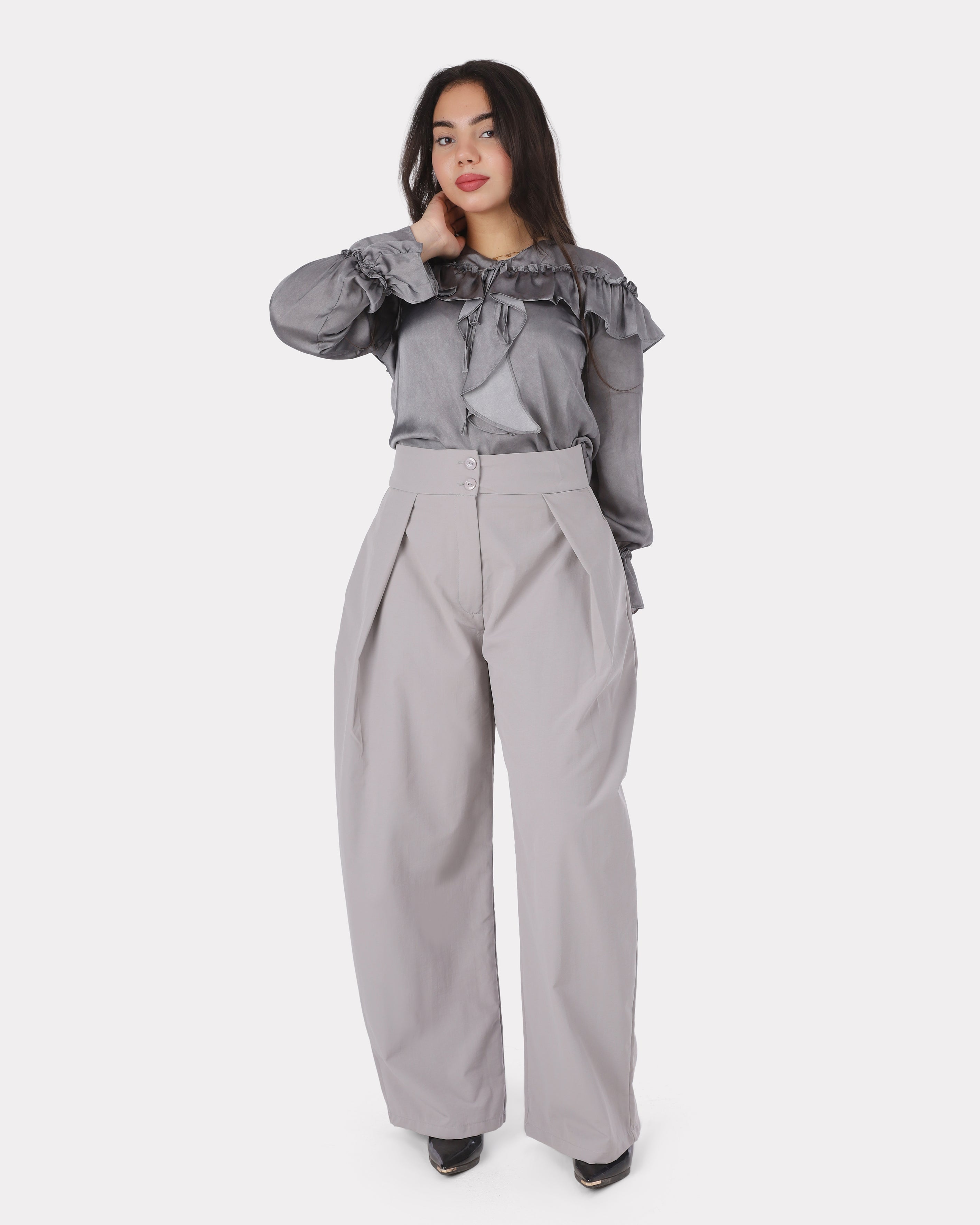 Ruffle Satin Blouse 20571087