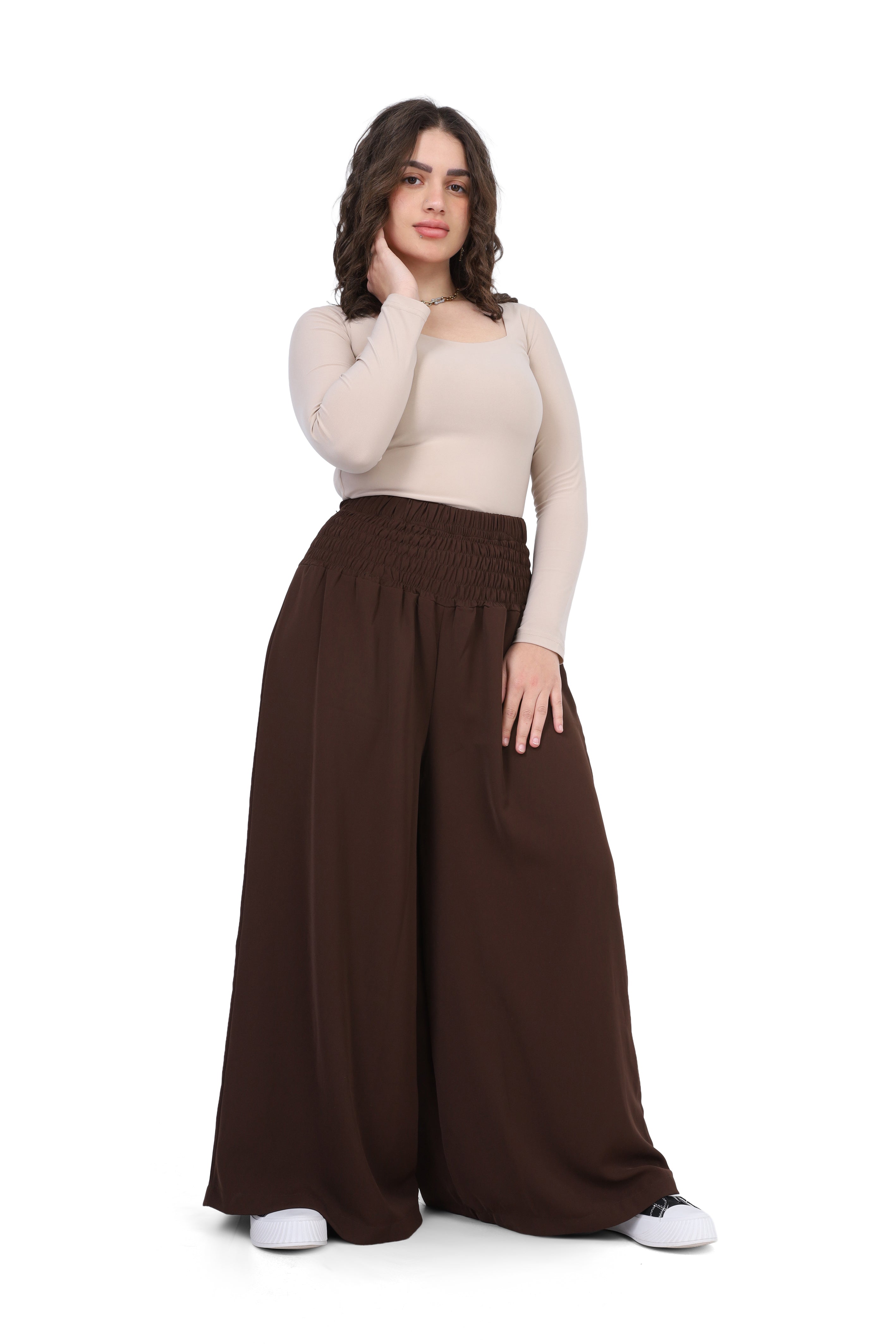 Wide-Leg Elastic Waist Pants 2059E263