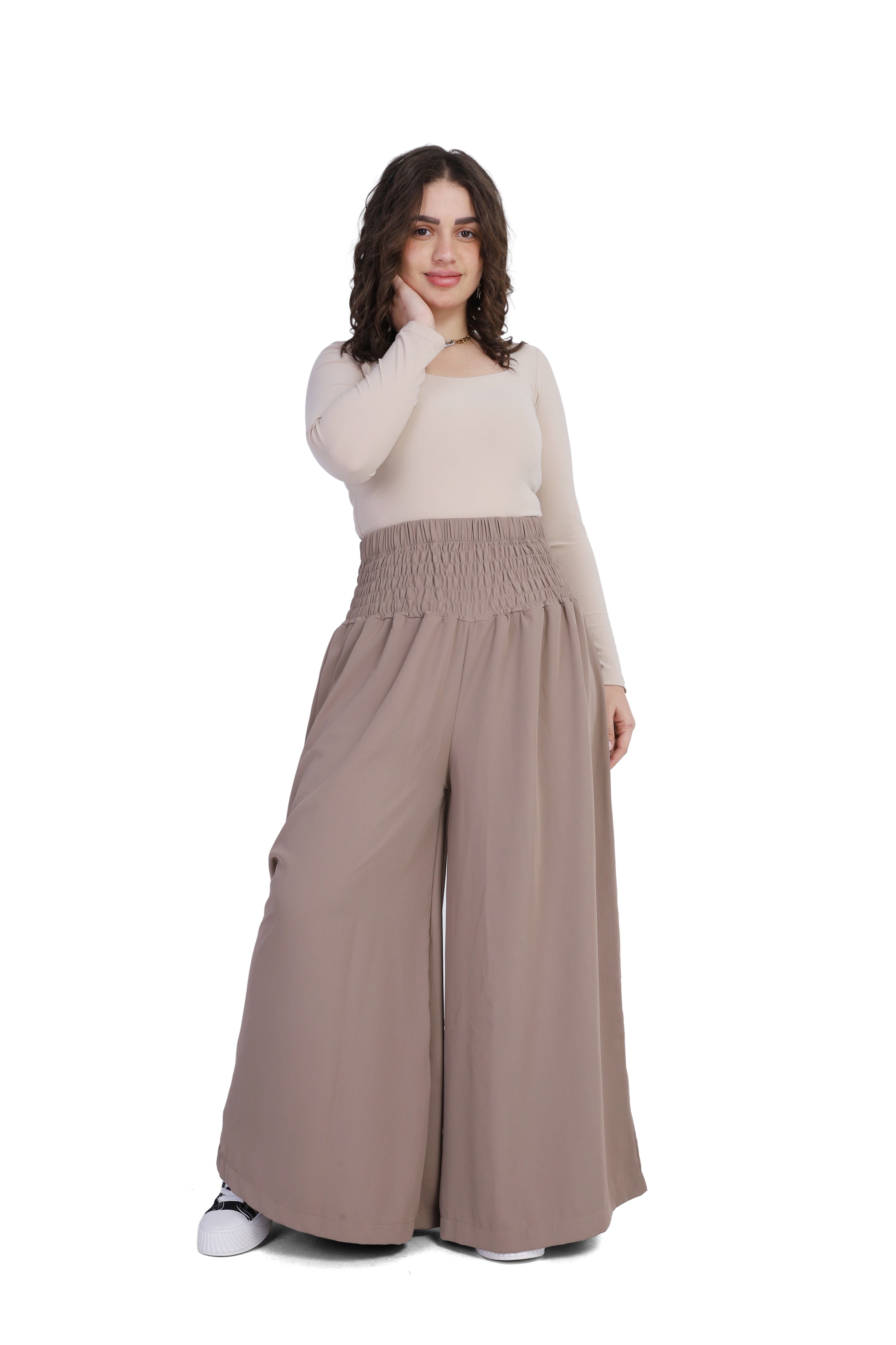 Wide-Leg Elastic Waist Pants 2059E263