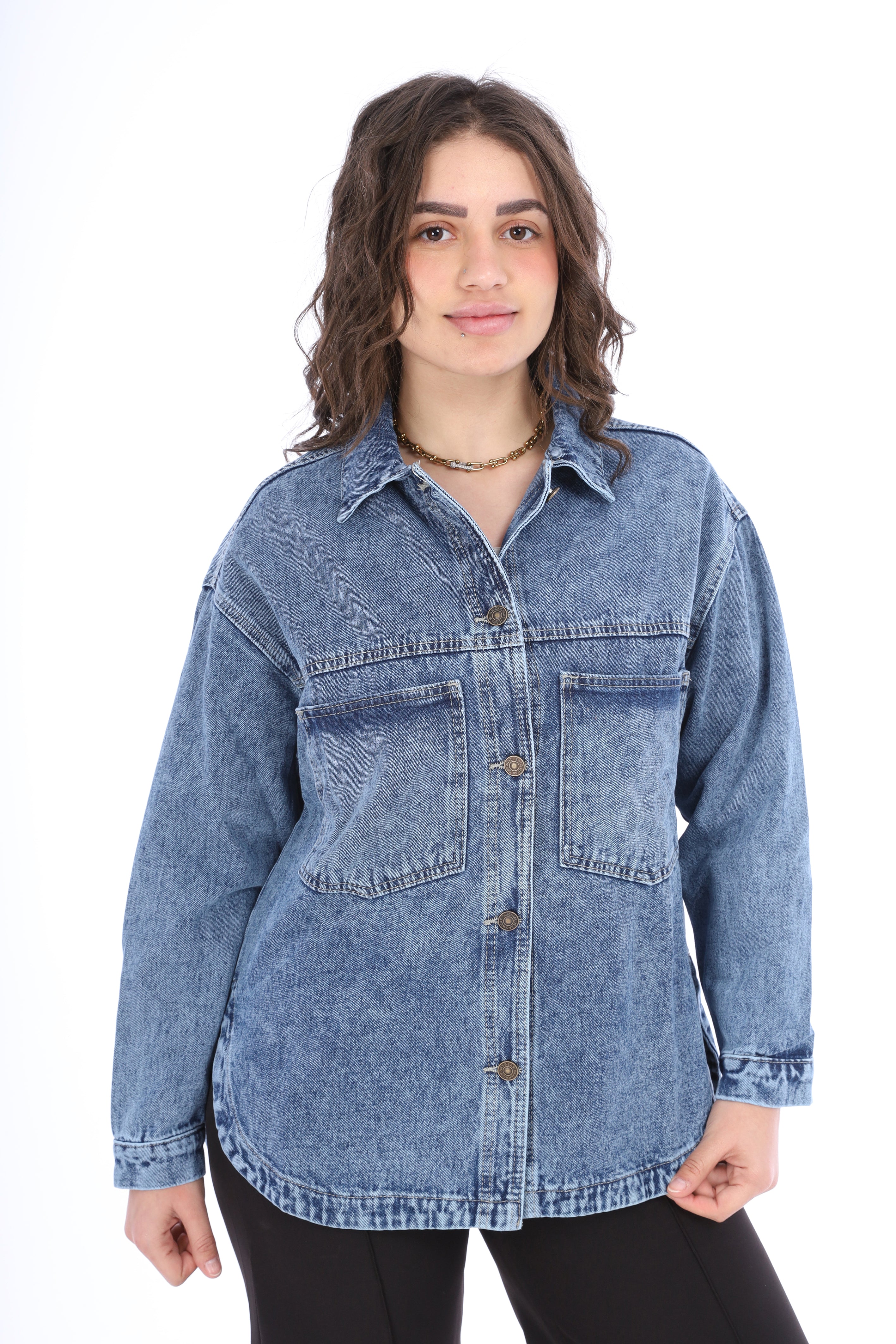 Printed Back Denim Jacket 2059J013/1
