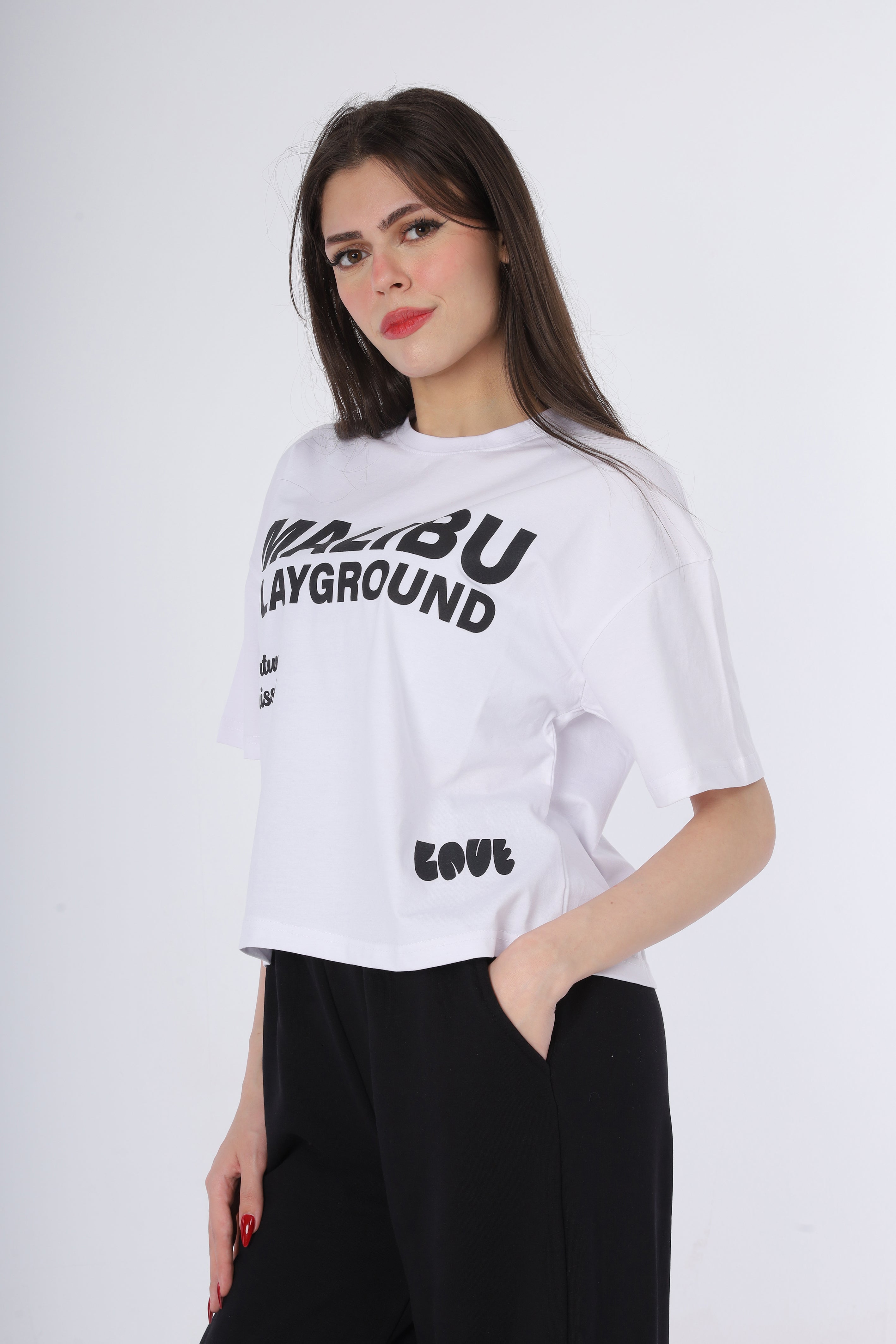 Printed Cropped T-Shirt 2059S305