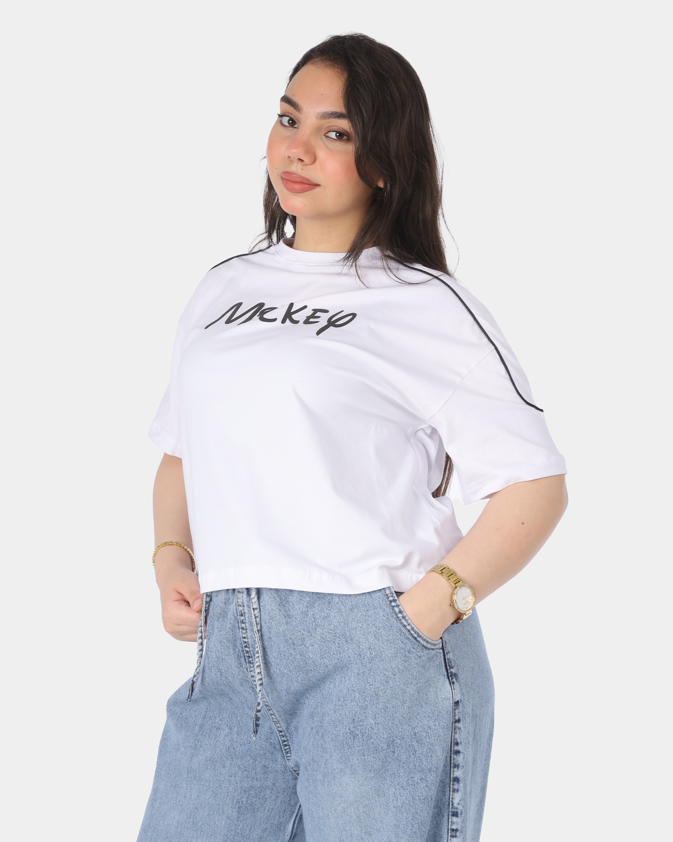 Half Sleeve T-Shirt with Mickey Mouse Back Print 2059S323
