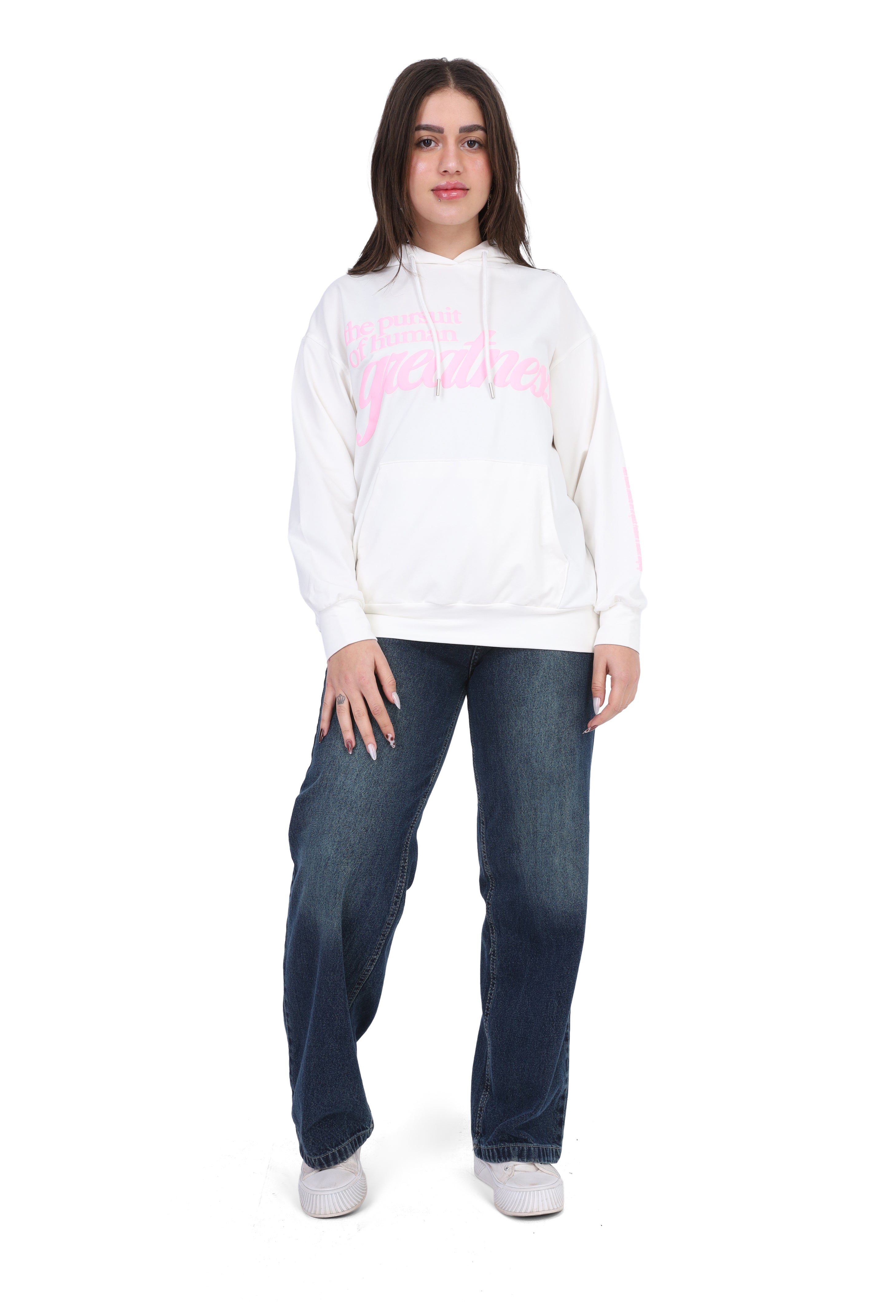 Graphic Print Hoodie With Hood 2059S400