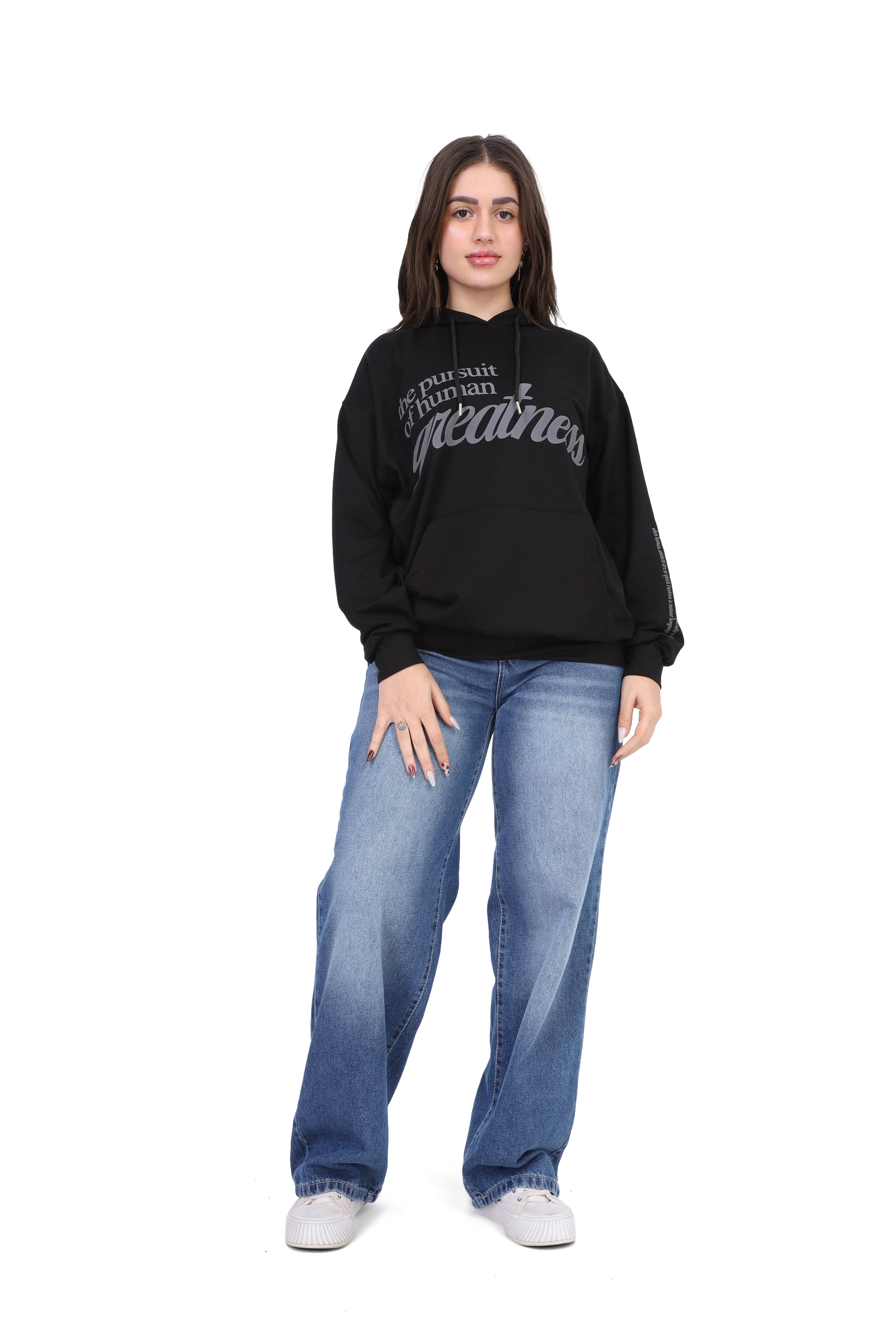 Graphic Print Hoodie With Hood 2059S400