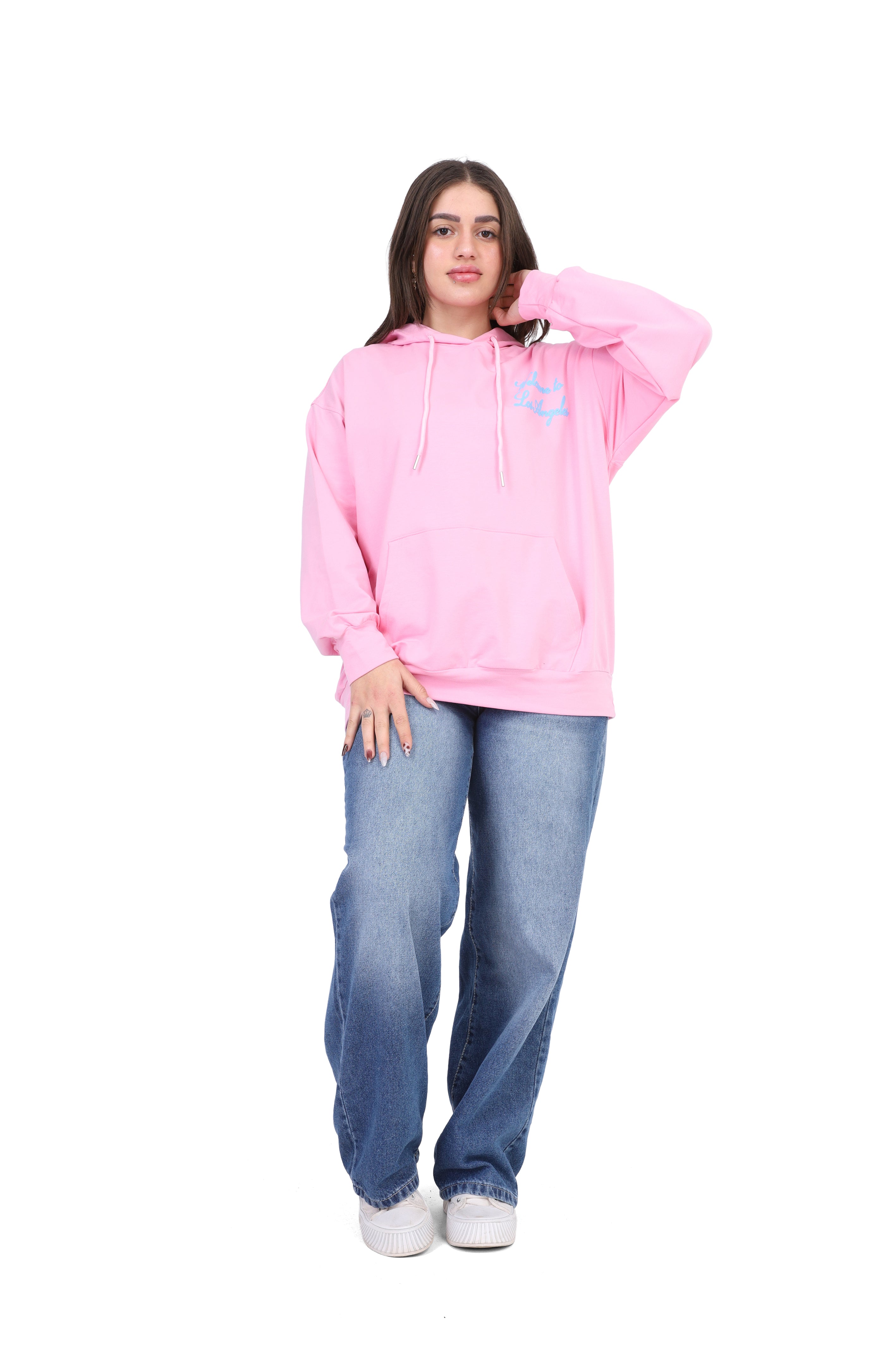 Hooded Sweatshirt with Back Graphic Print 2059S405