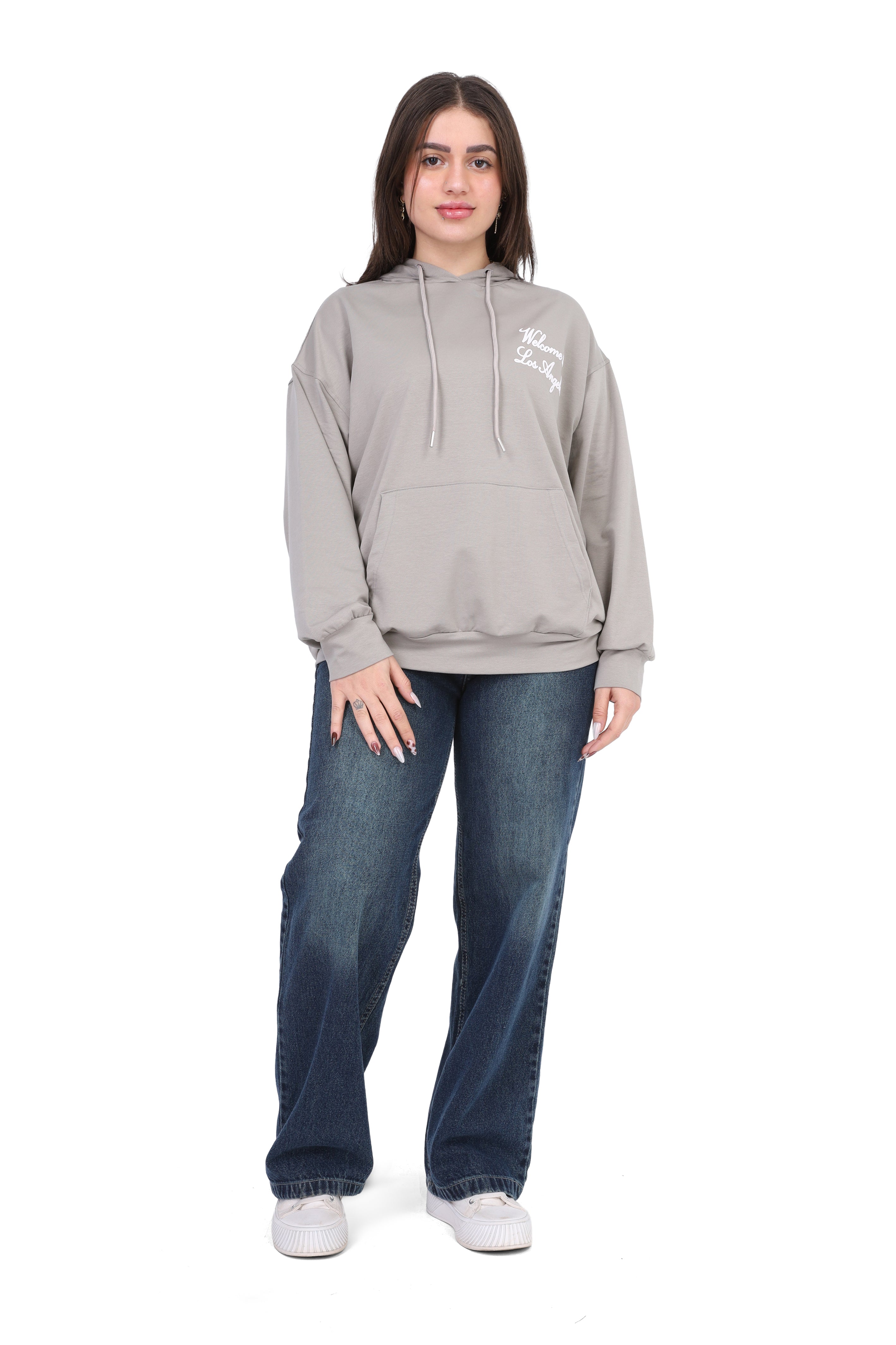 Hooded Sweatshirt with Back Graphic Print 2059S405